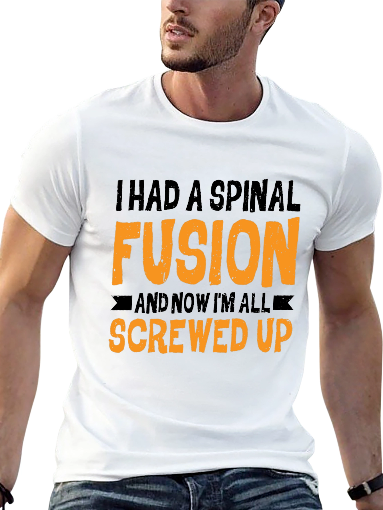 Black Spinal Fusion Graphic Tee - Funny Screw Up Humor view 13