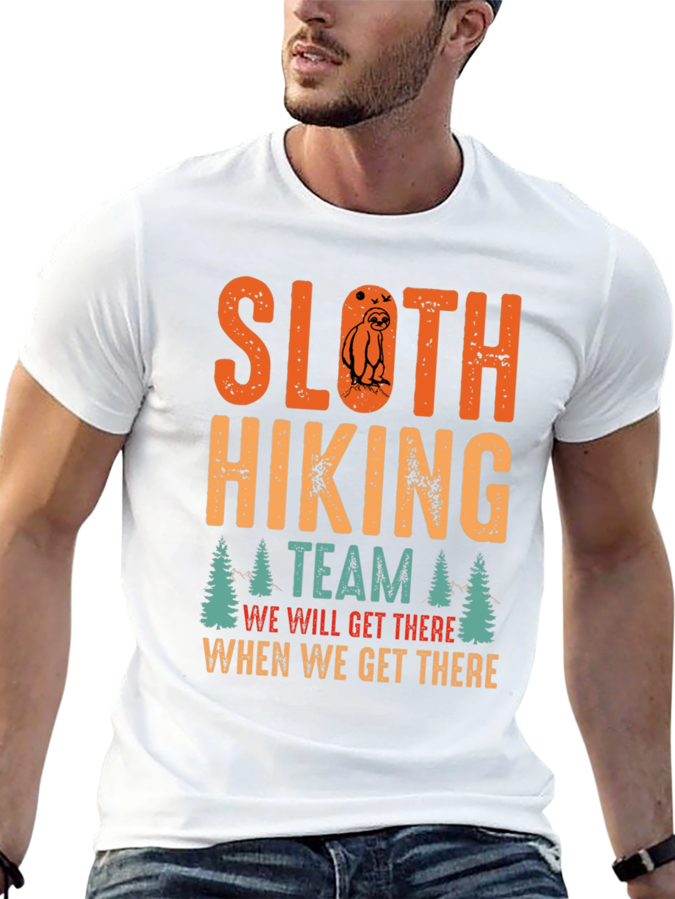 Black Sloth Hiking Team T-Shirt - Funny Adventure Tee view 13