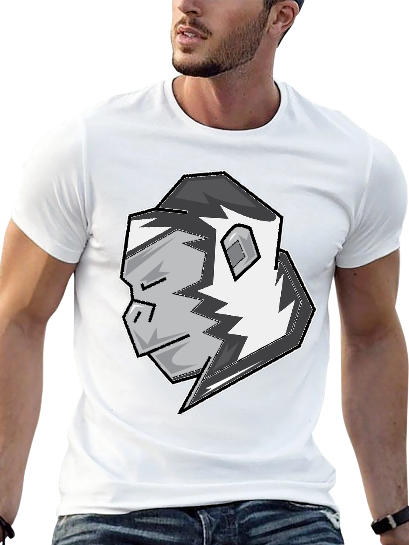 Black Stylish Gorilla Graphic T-Shirt - Black view 13