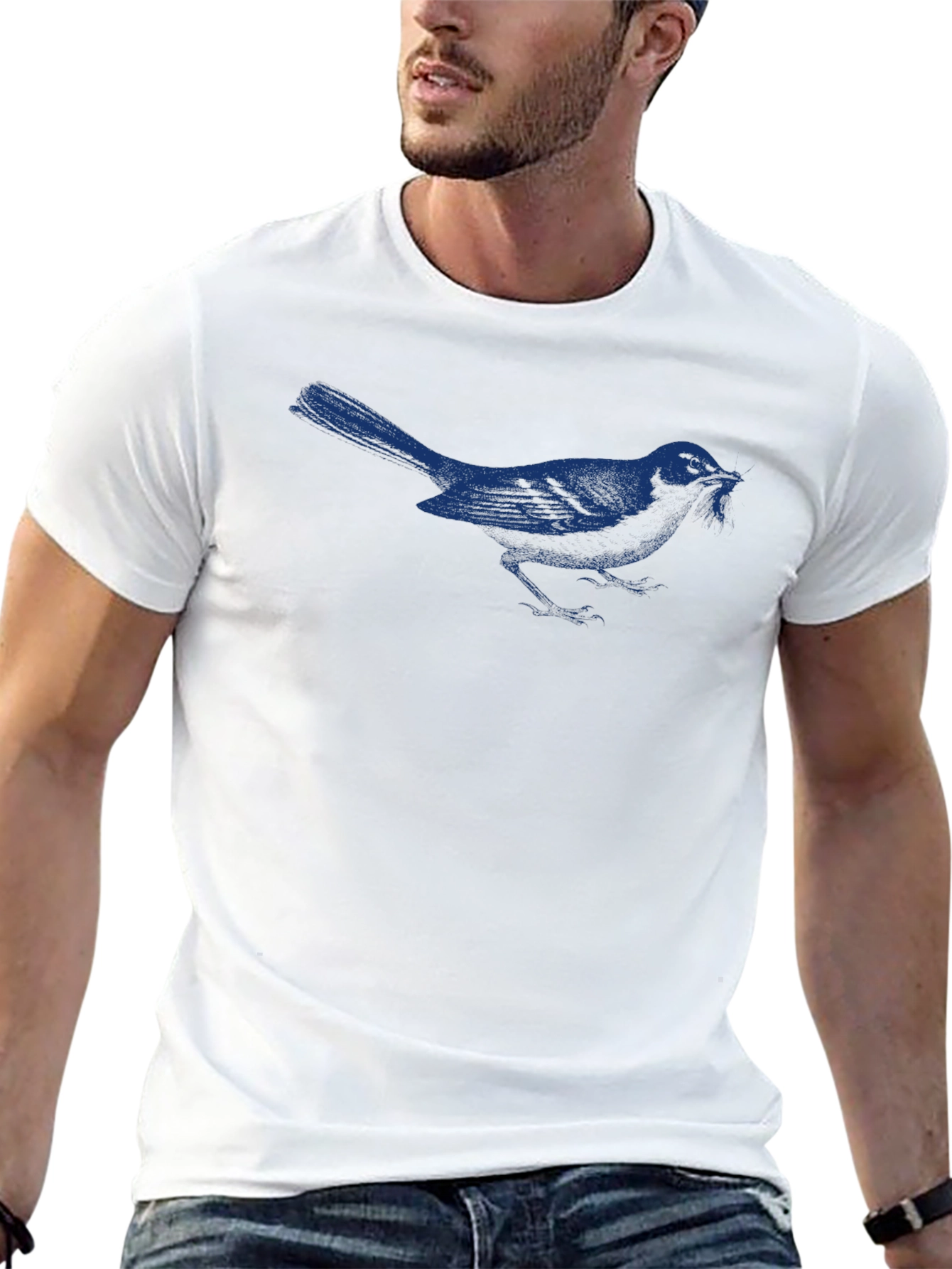 Black Bluebird Graphic Tee - Black Cotton T-Shirt view 13
