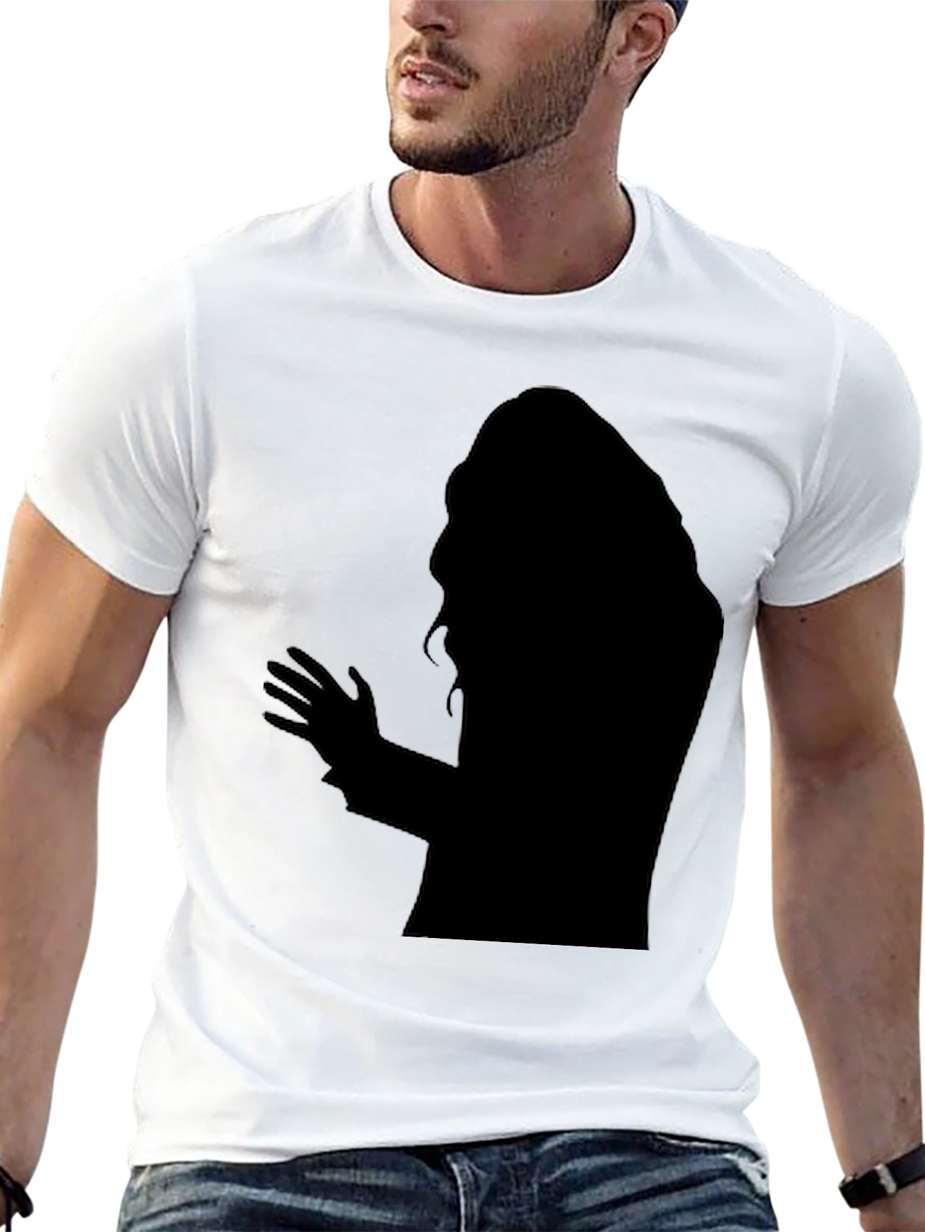 Black Silhouette Graphic T-Shirt - Men's Black Tee view 13