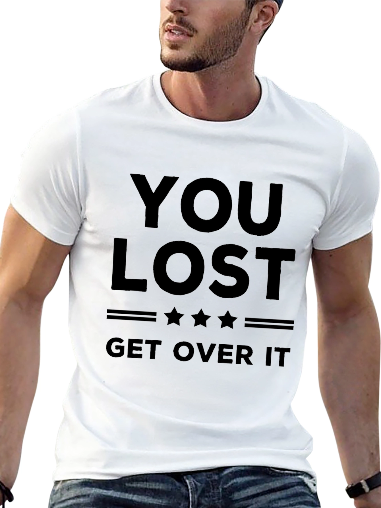 Black You Lost Get Over It T-Shirt - Black Graphic Tee view 13