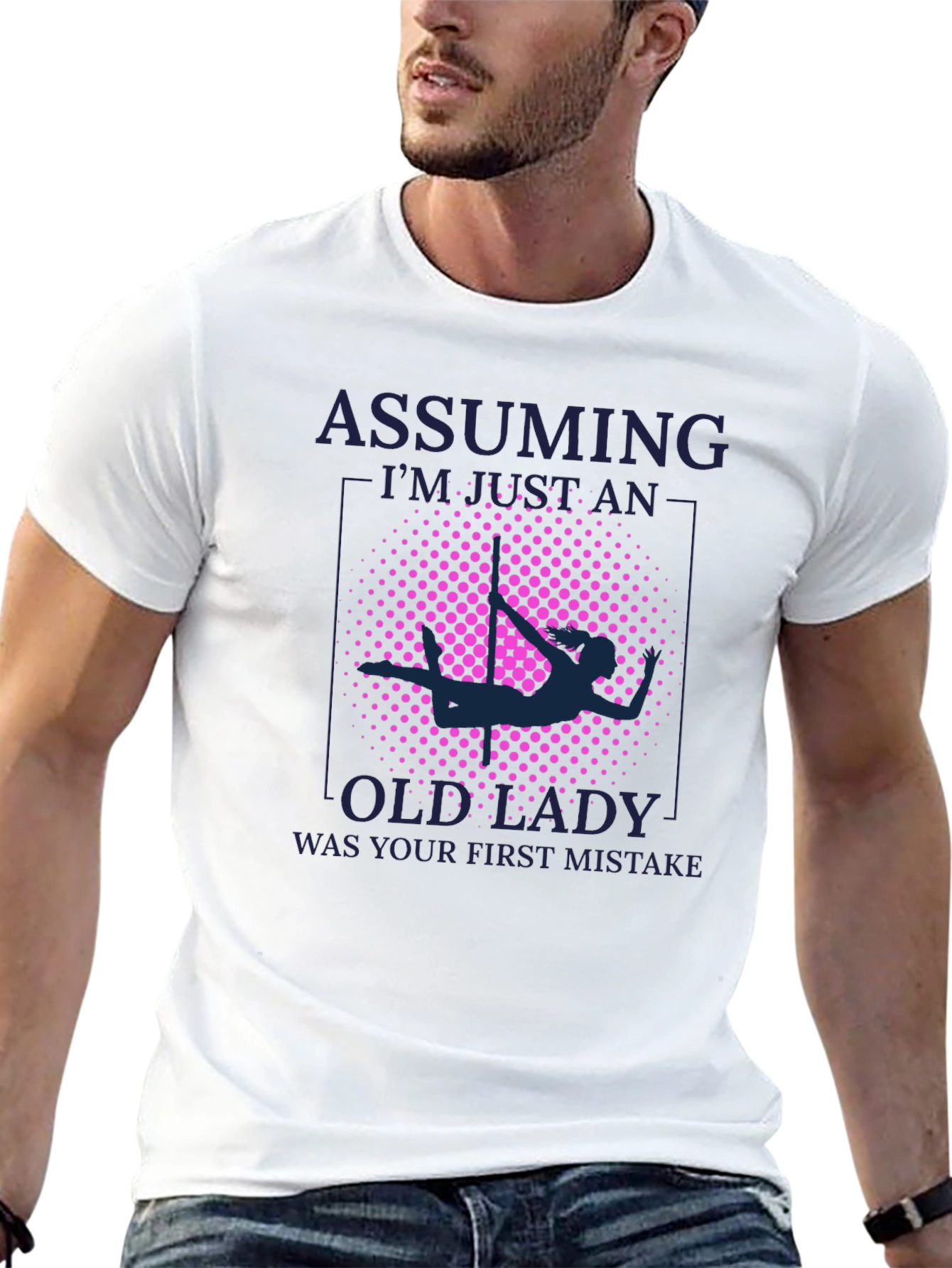 Black Assuming Old Lady Graphic T-Shirt - Pole Dancing view 13