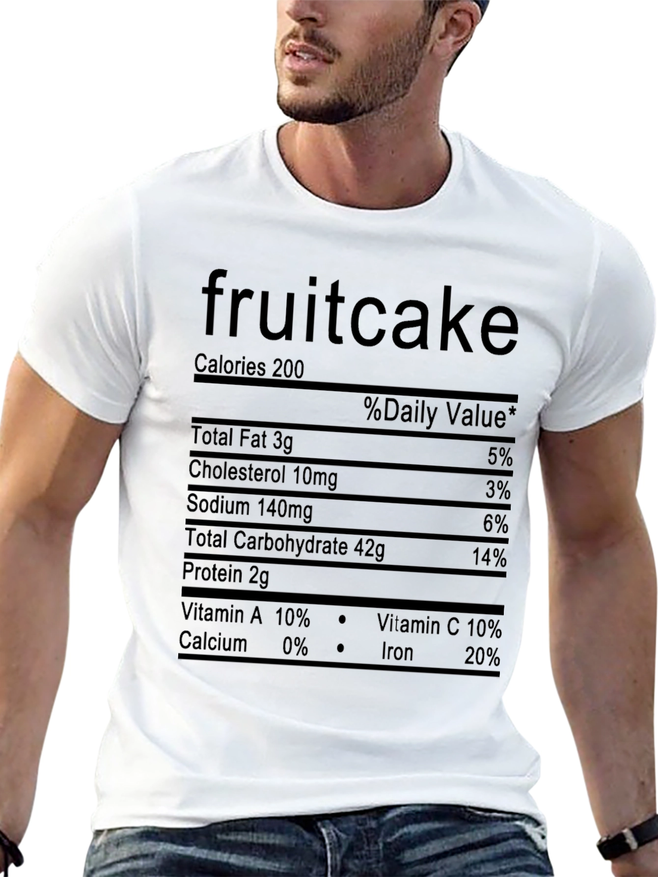 Black Fruitcake Nutrition Facts Black T-Shirt view 13