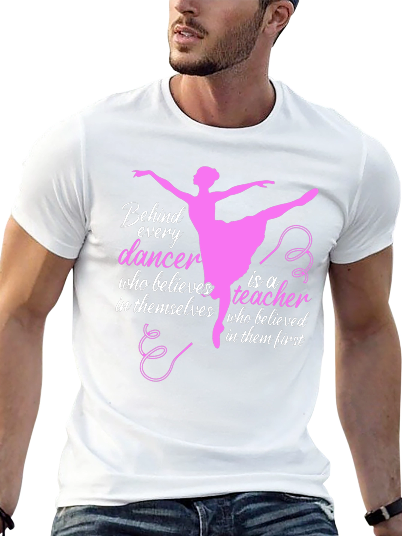 Black Ballet Teacher T-Shirt - Behind Every Dancer view 13