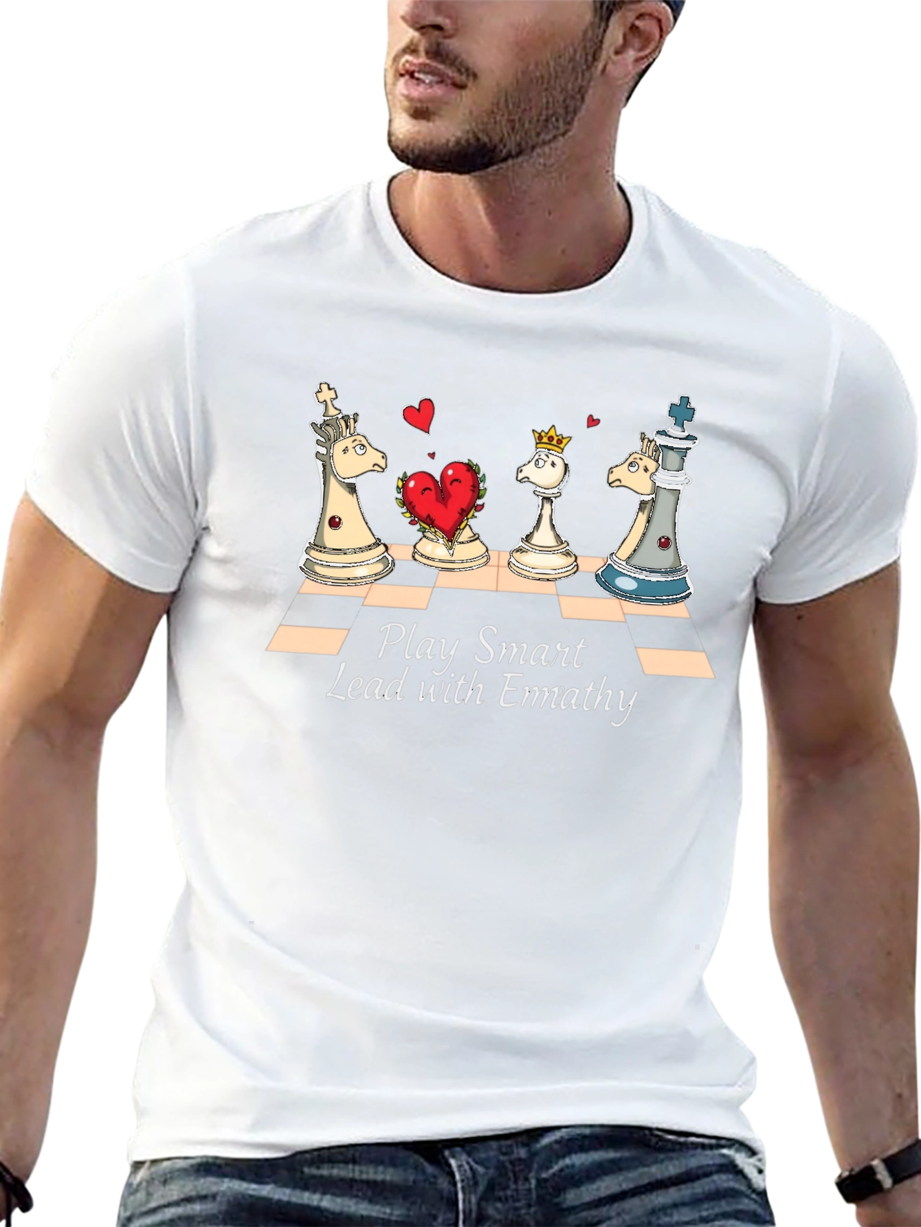 Black Chess Empathy Graphic Tee - Play Smart Lead With Empathy view 13