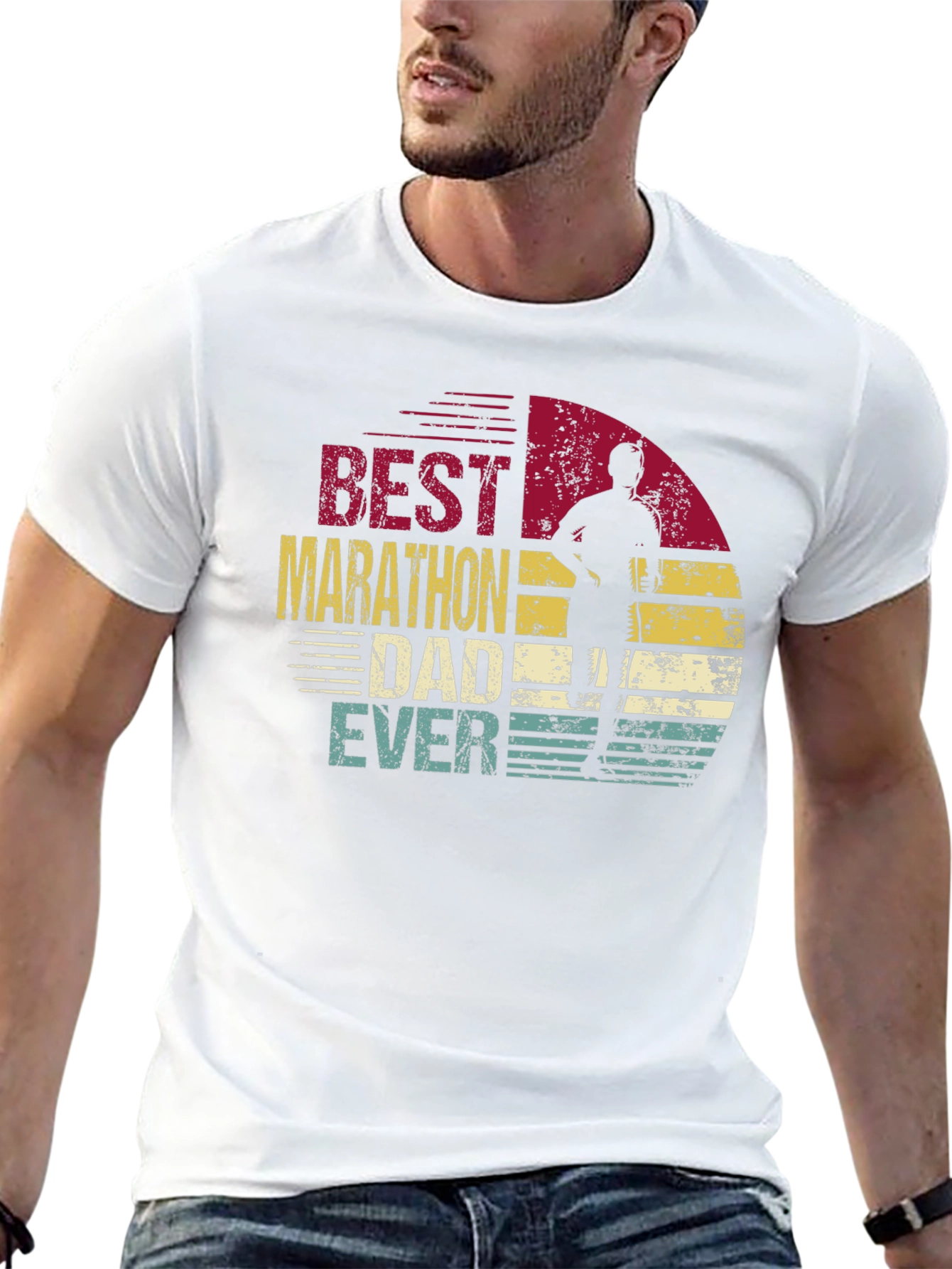 Black Best Marathon Dad Ever T-Shirt view 13