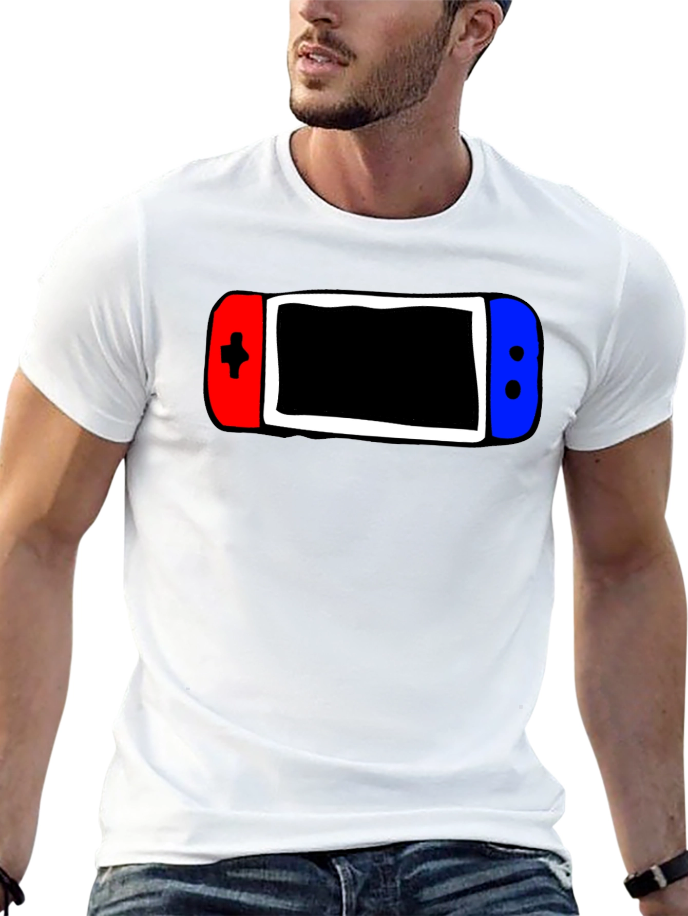 Black Gamer Style Tee - Console Controller Graphic T-Shirt view 13