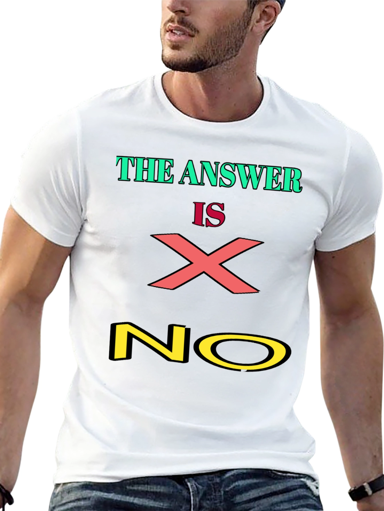 Black The Answer is X NO Graphic Tee view 13