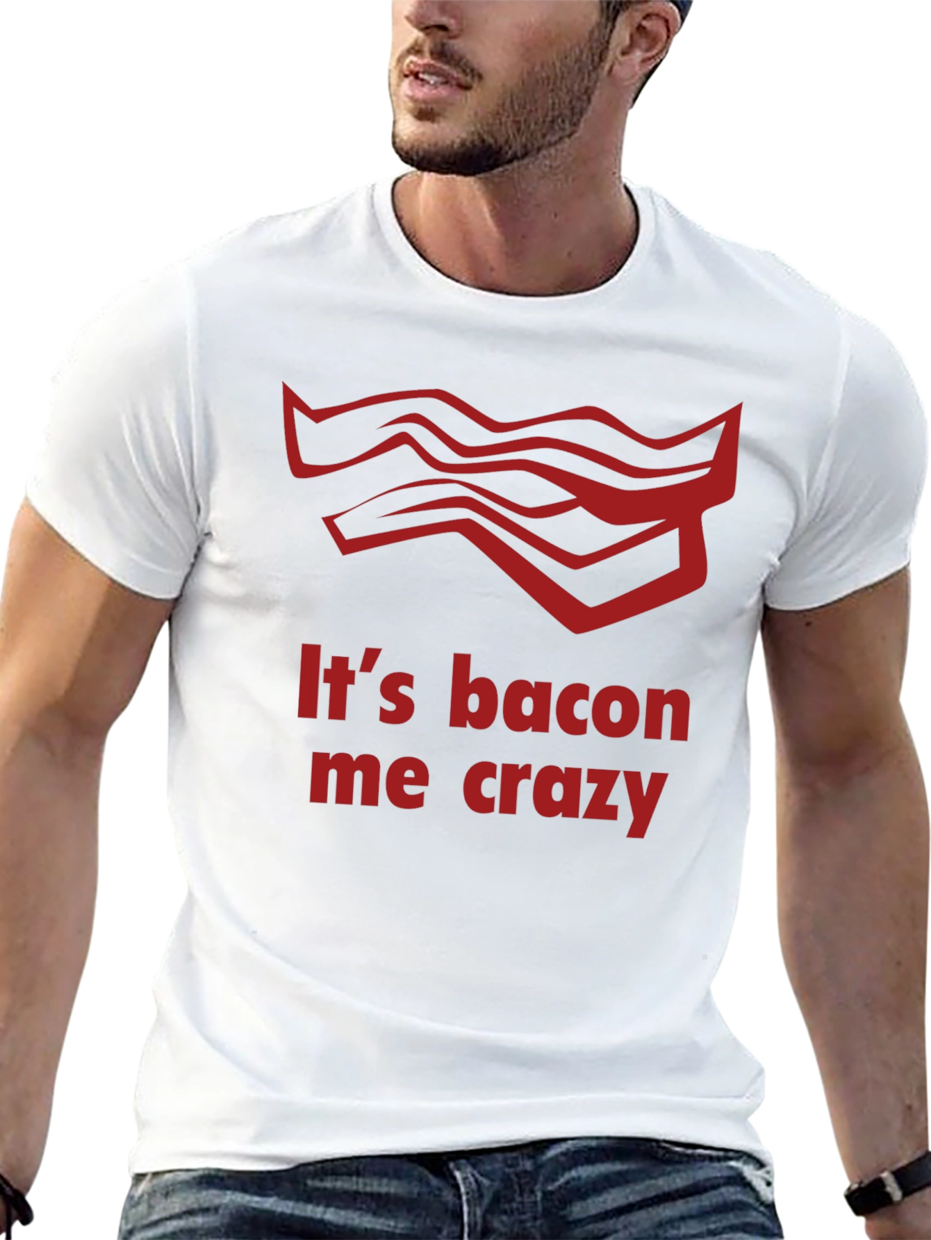 Black It's Bacon Me Crazy T-Shirt view 13
