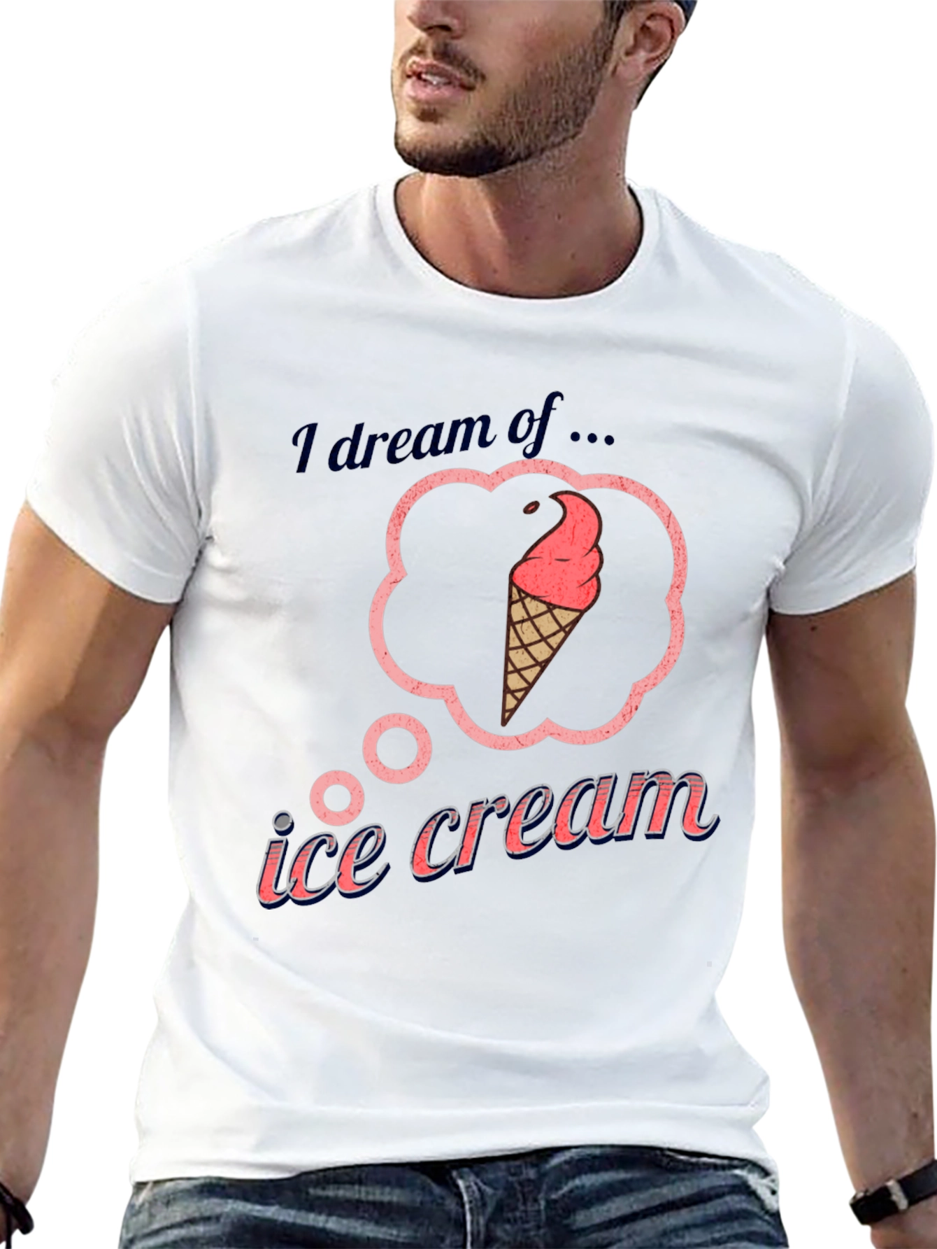 Black I Dream of Ice Cream T-Shirt view 13