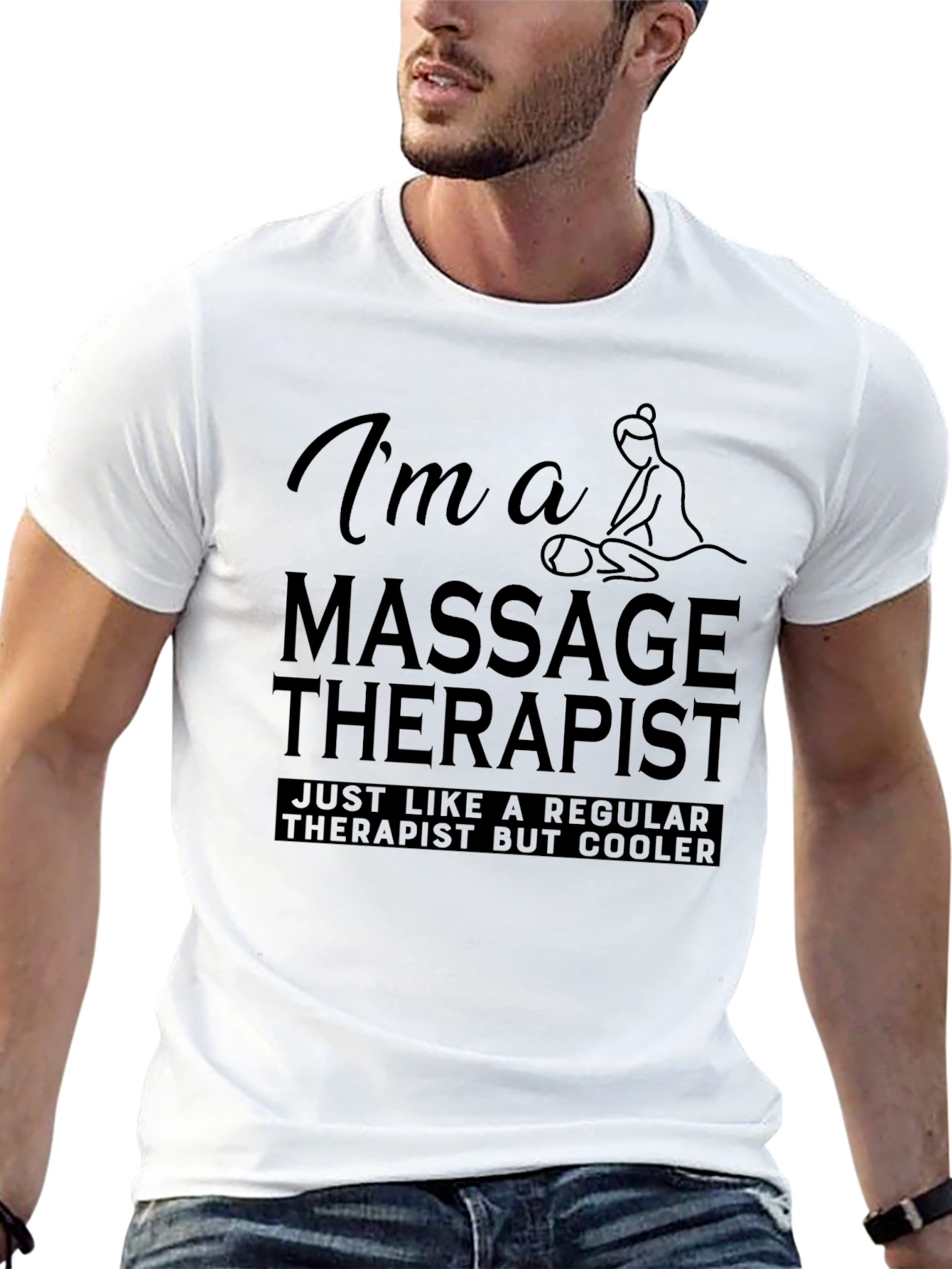 Black Massage Therapist Funny T-Shirt view 13