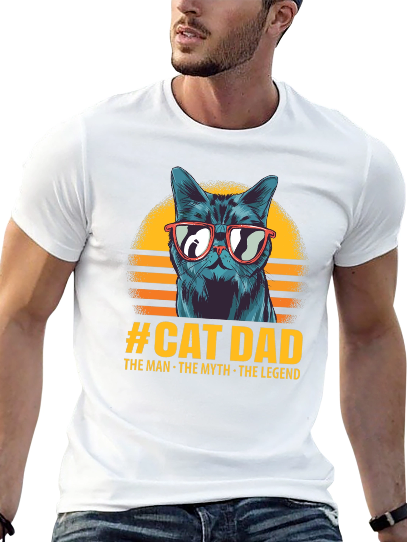 Black Cat Dad T-Shirt - The Man, The Myth, The Legend view 13