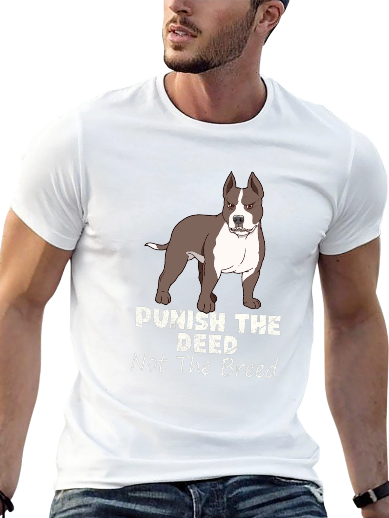 Black Punish the Deed, Not the Breed T-Shirt view 13
