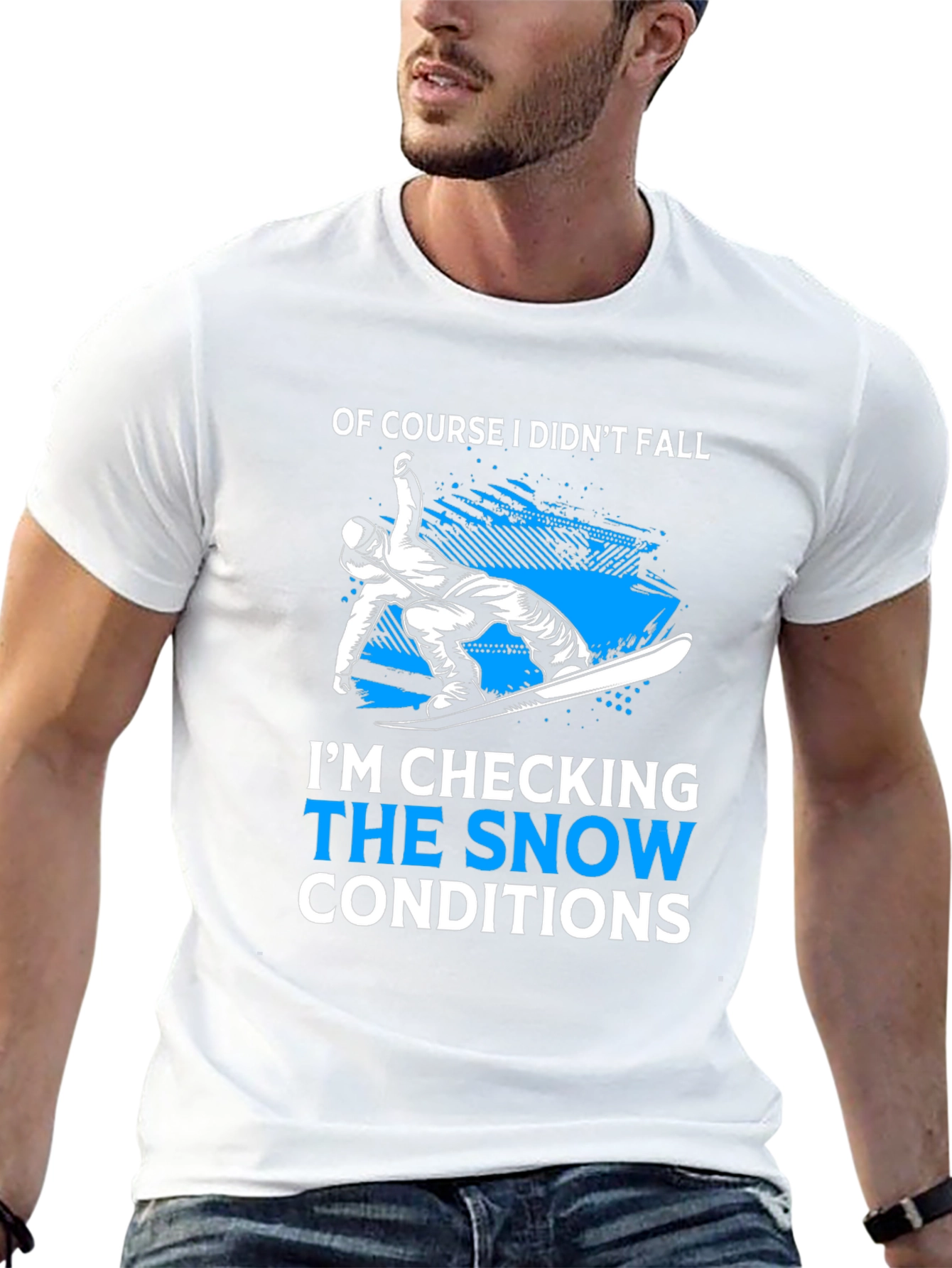 Black Funny Snowboarding T-Shirt - Snow Conditions Check view 13
