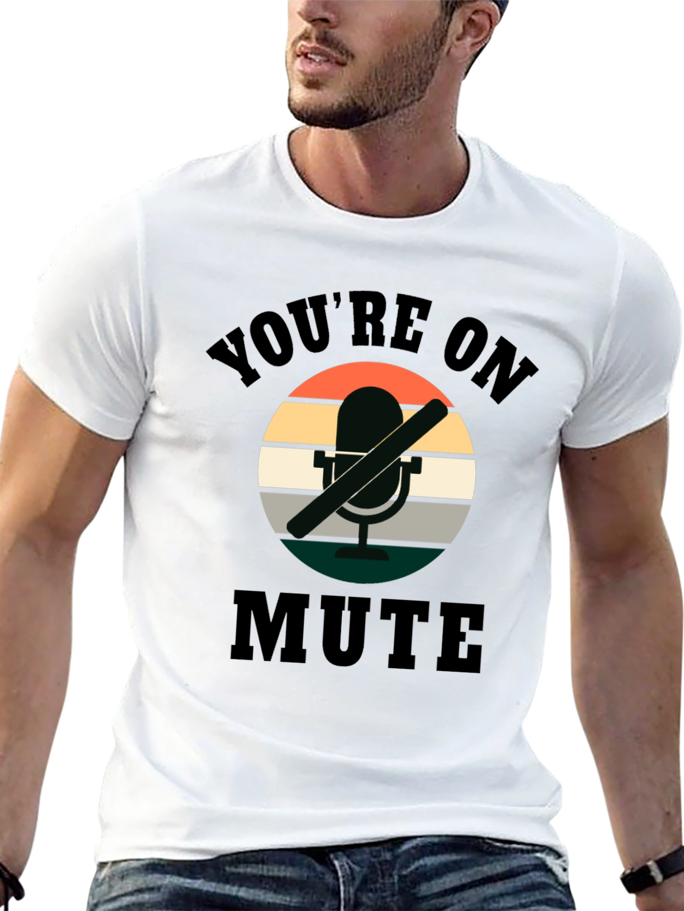Black You're on Mute Retro Graphic Tee view 13