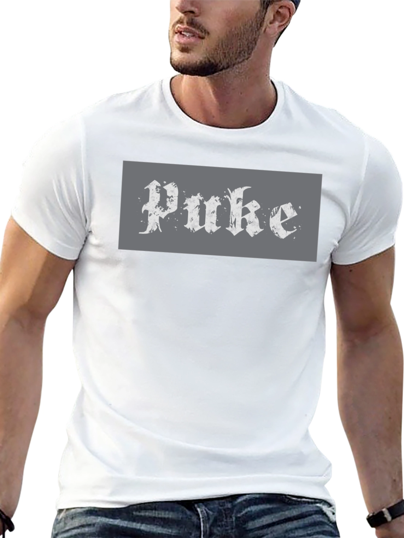 Black Puke Graphic Tee - Black Cotton Blend view 13