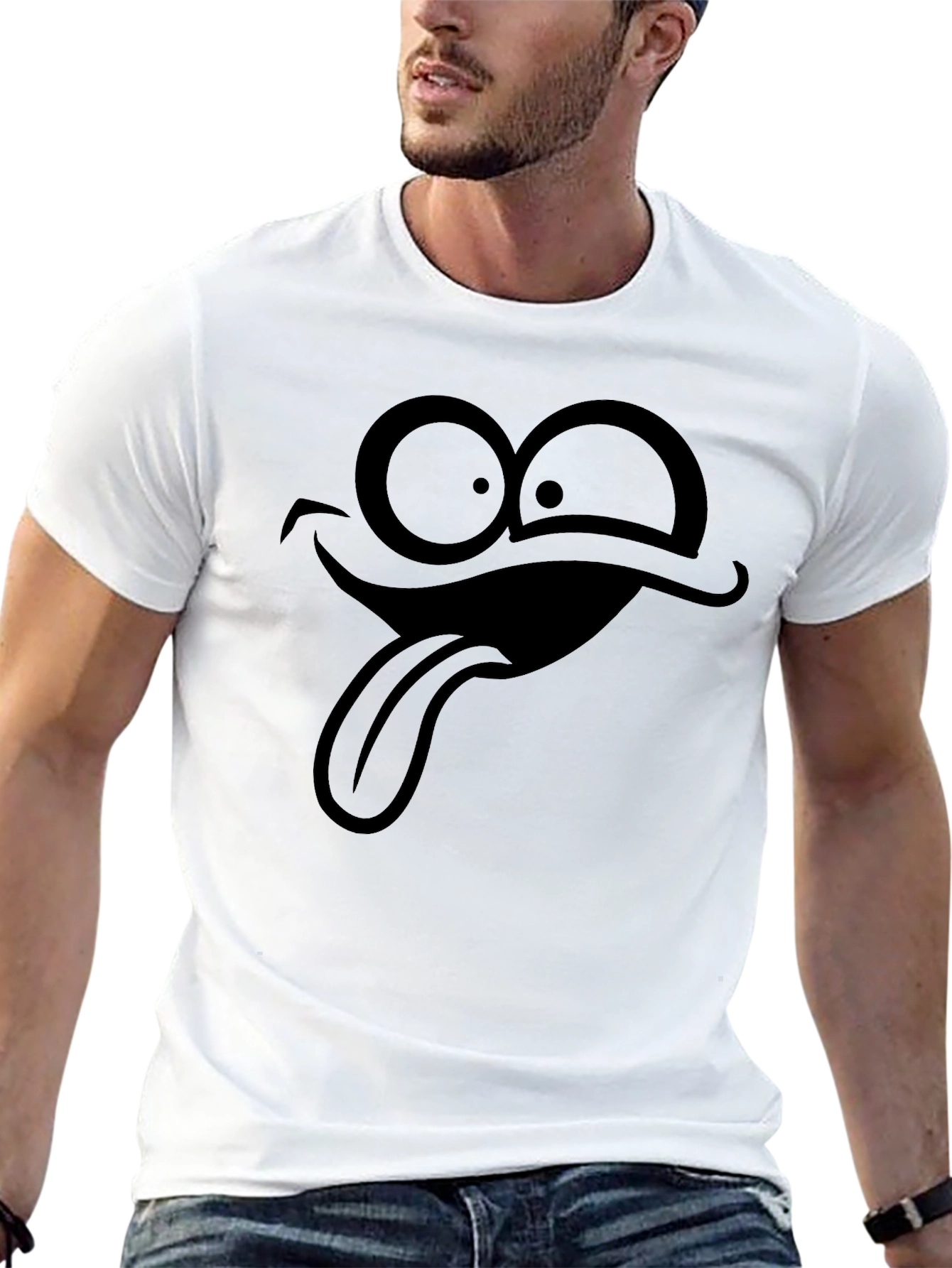 Black Funny Face Black T-Shirt view 13