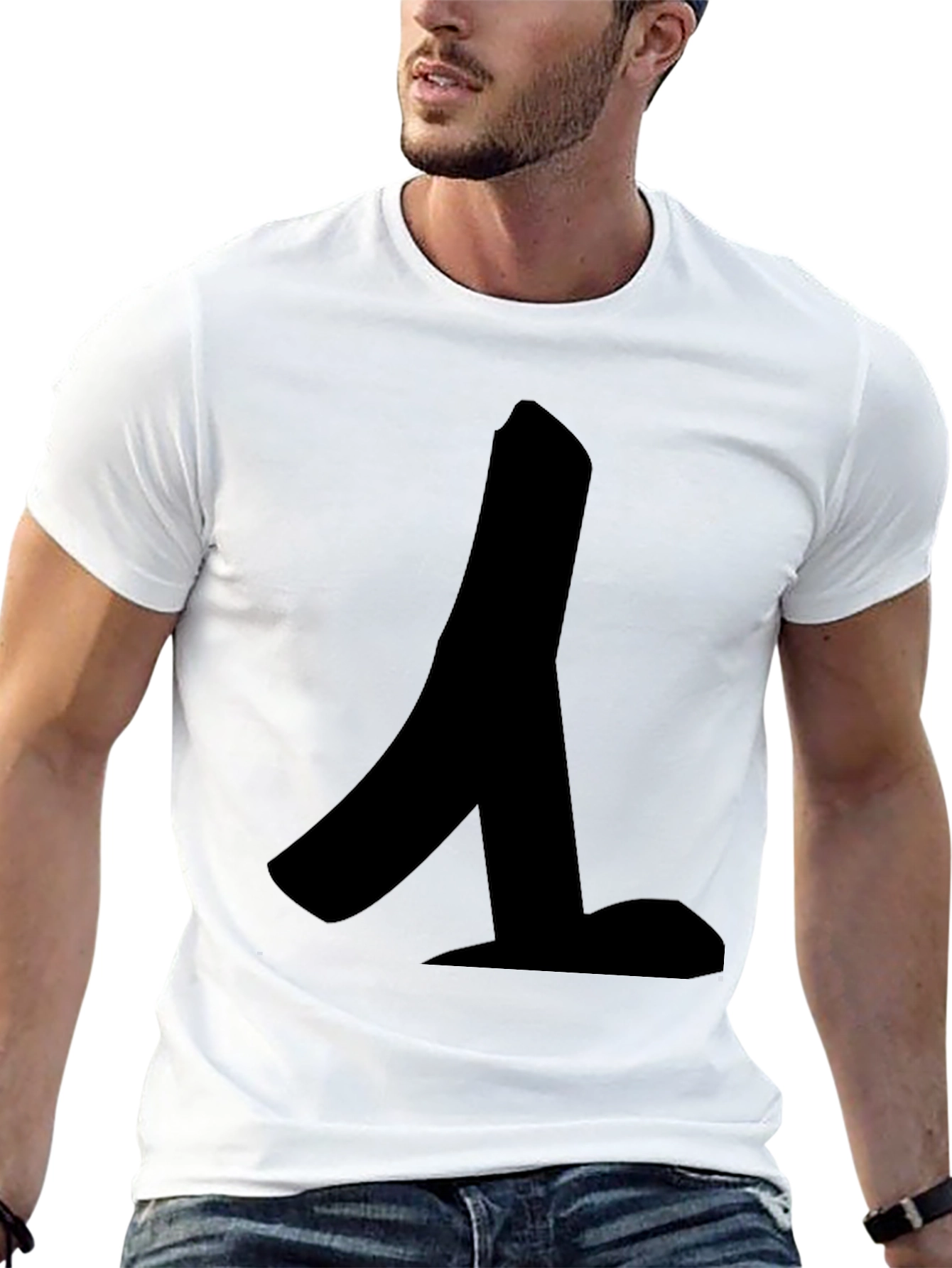 Black Modern Graphic Tee - Black with Abstract Design view 13