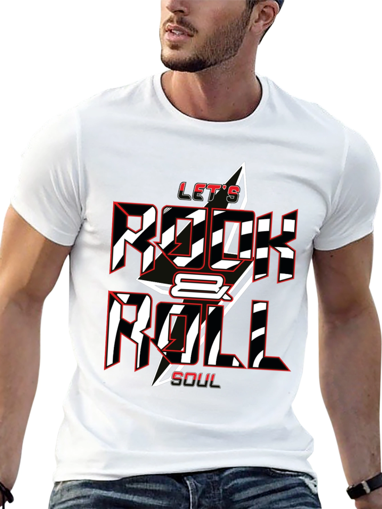 Black Let's Rock & Roll Soul Black Graphic Tee view 13