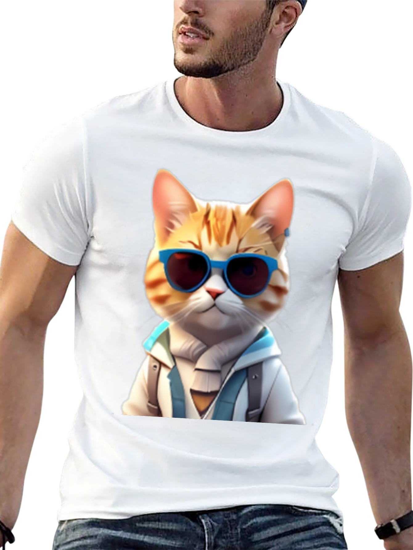 Black Cool Cat Graphic T-Shirt view 13