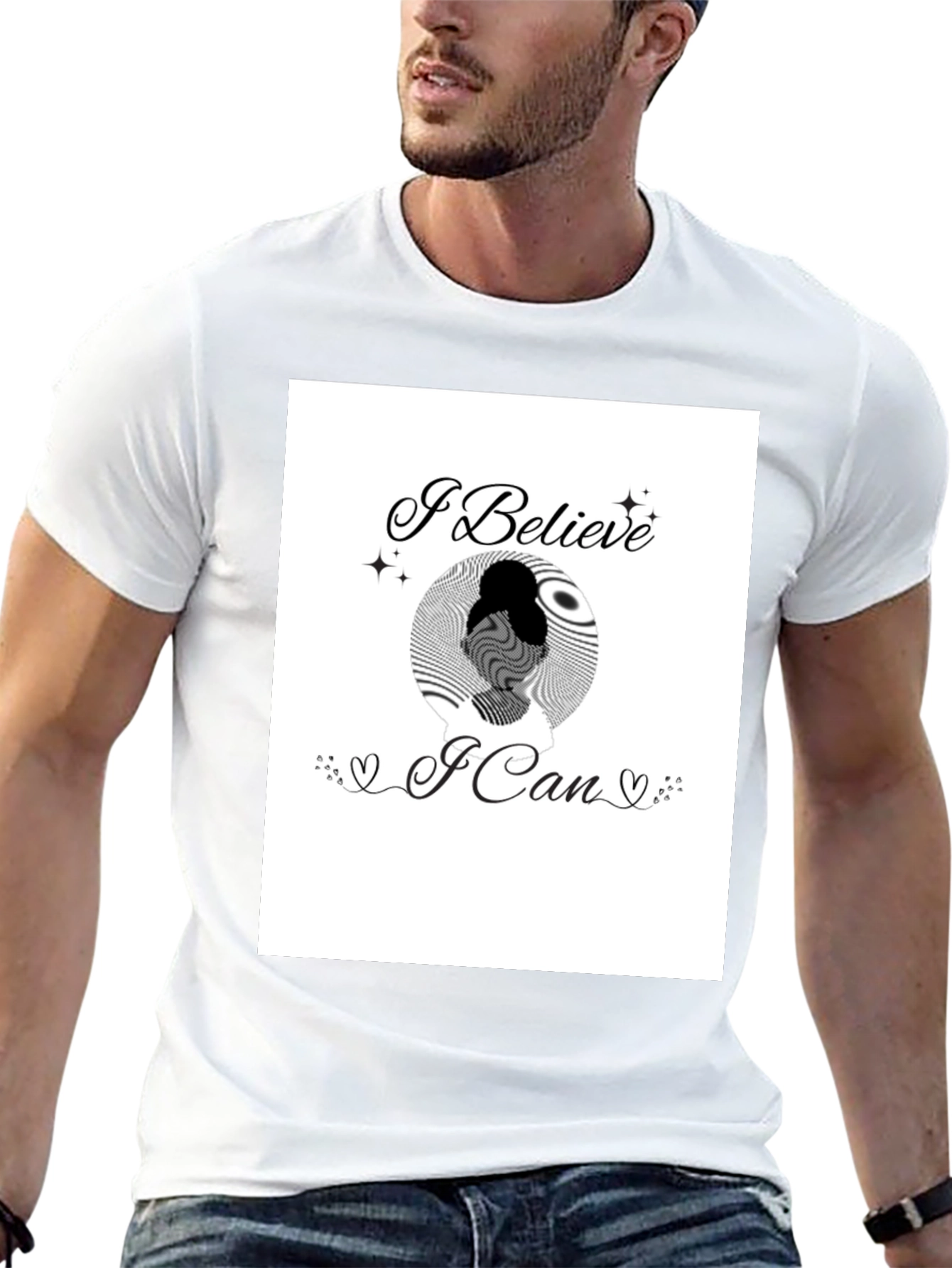 Black Believe in Yourself Graphic Tee - Black view 13