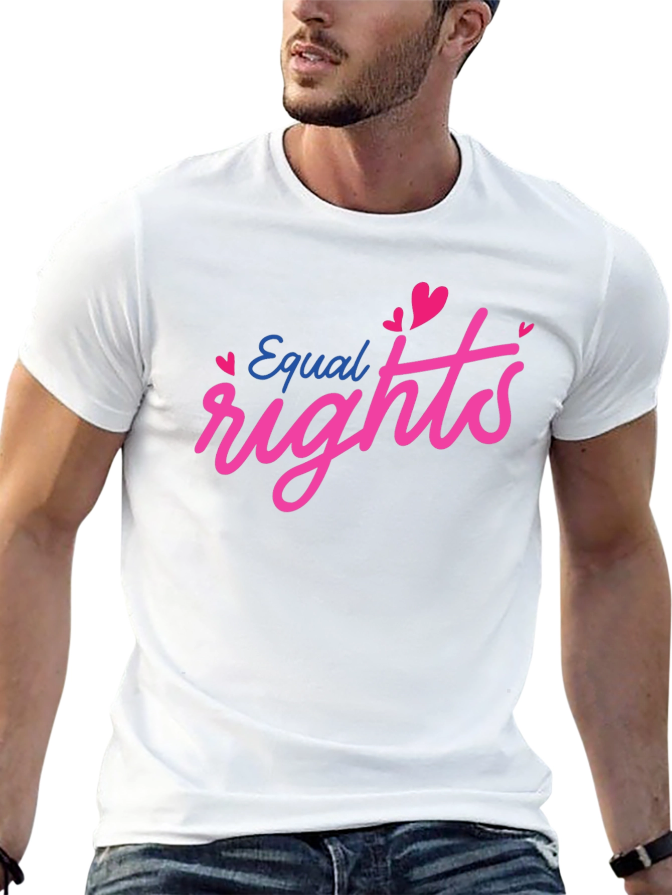 Black Equal Rights Heart Graphic Black T-Shirt view 13