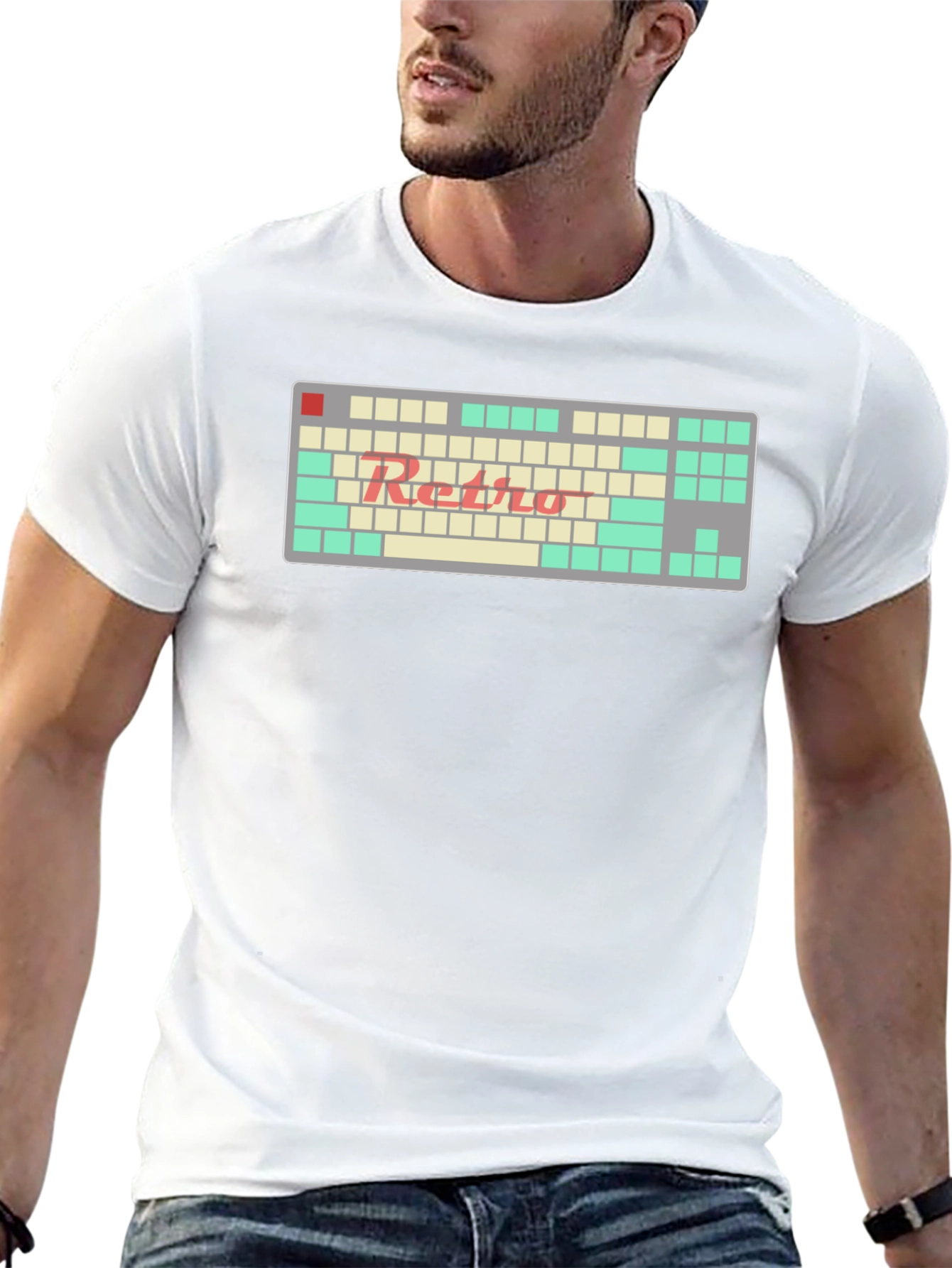Black Retro Keyboard T-Shirt - Gamer Style view 13