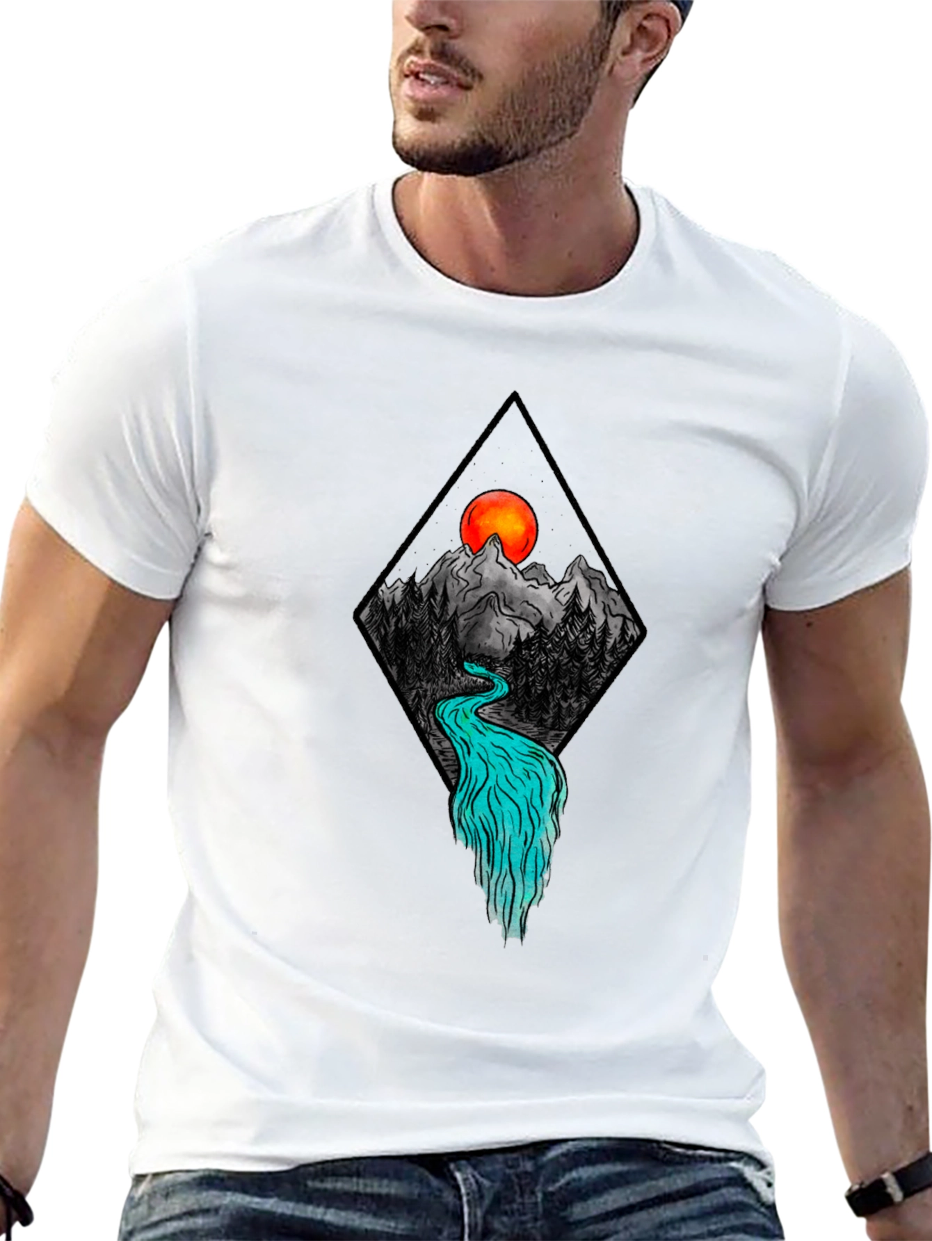 Black Mountain River Graphic Tee - Black view 13