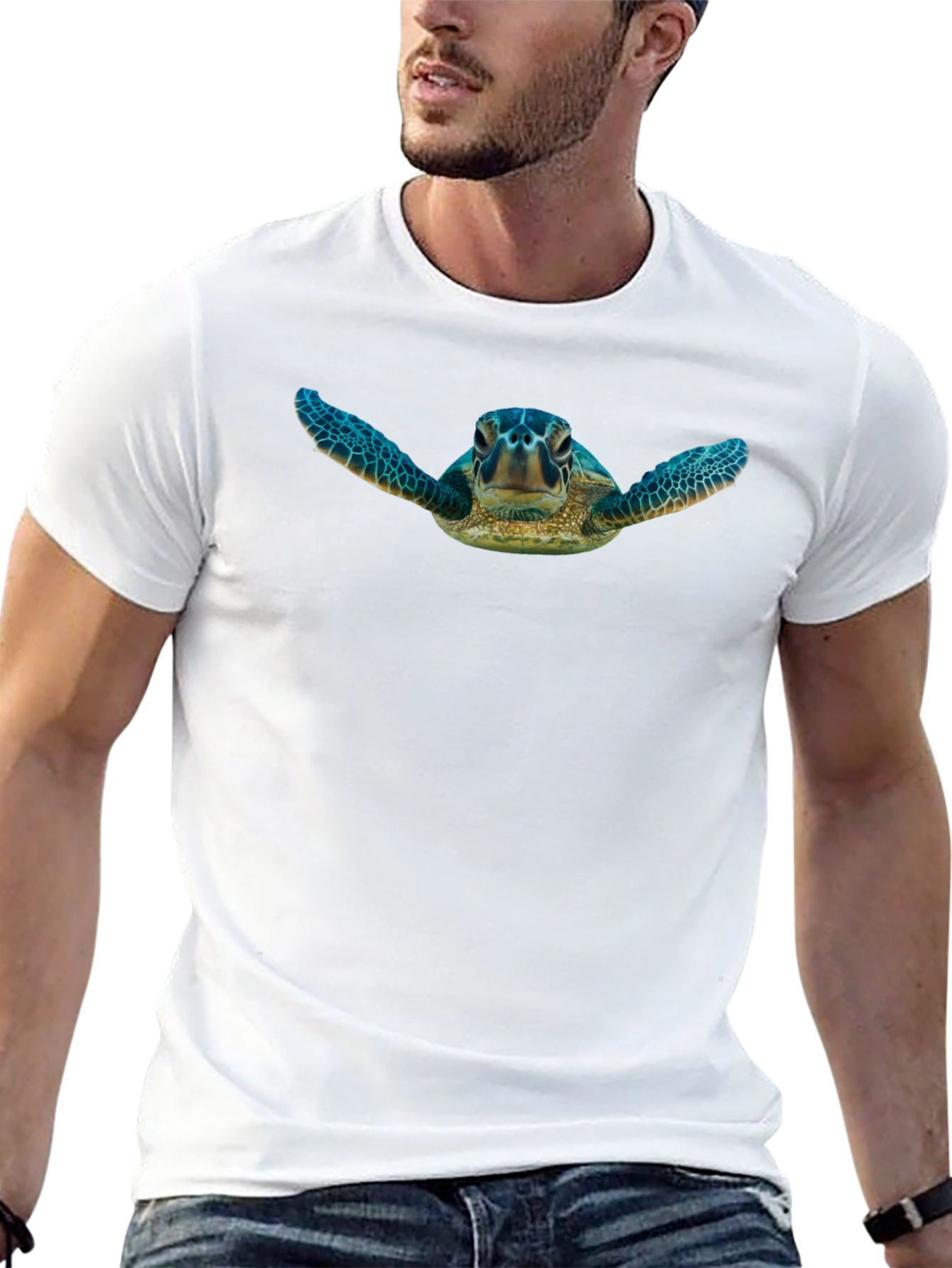 Black Turtle Graphic Tee - Black Unisex T-Shirt view 13