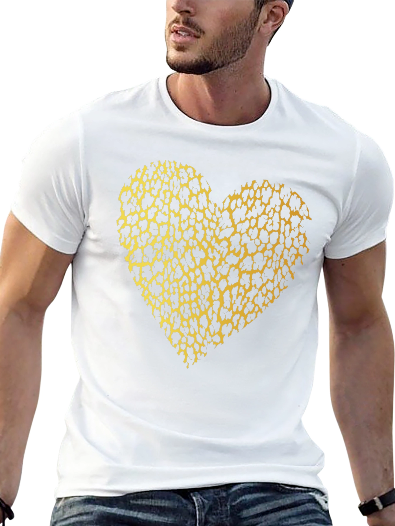 Black Leopard Print Heart T-Shirt - Bold & Stylish view 13