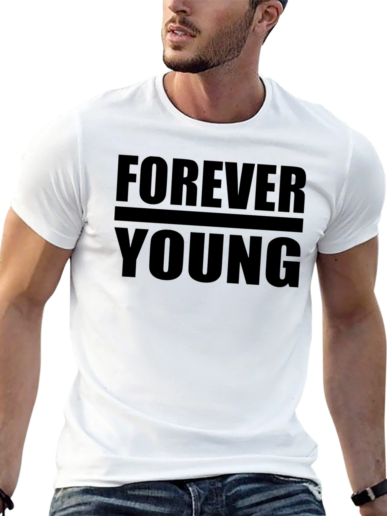 Forever Young Black Graphic Tee Shirt - 13