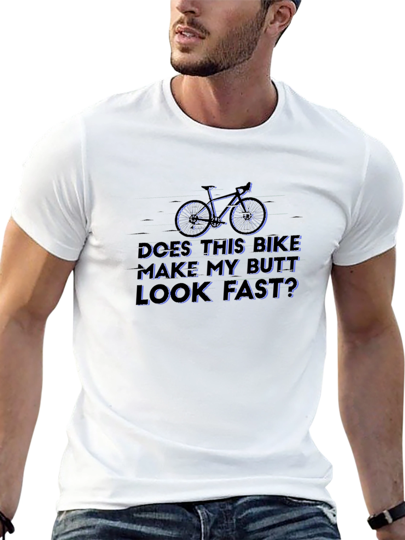 Black Funny Bike T-Shirt: Does This Bike Make My Butt Look Fast? view 13