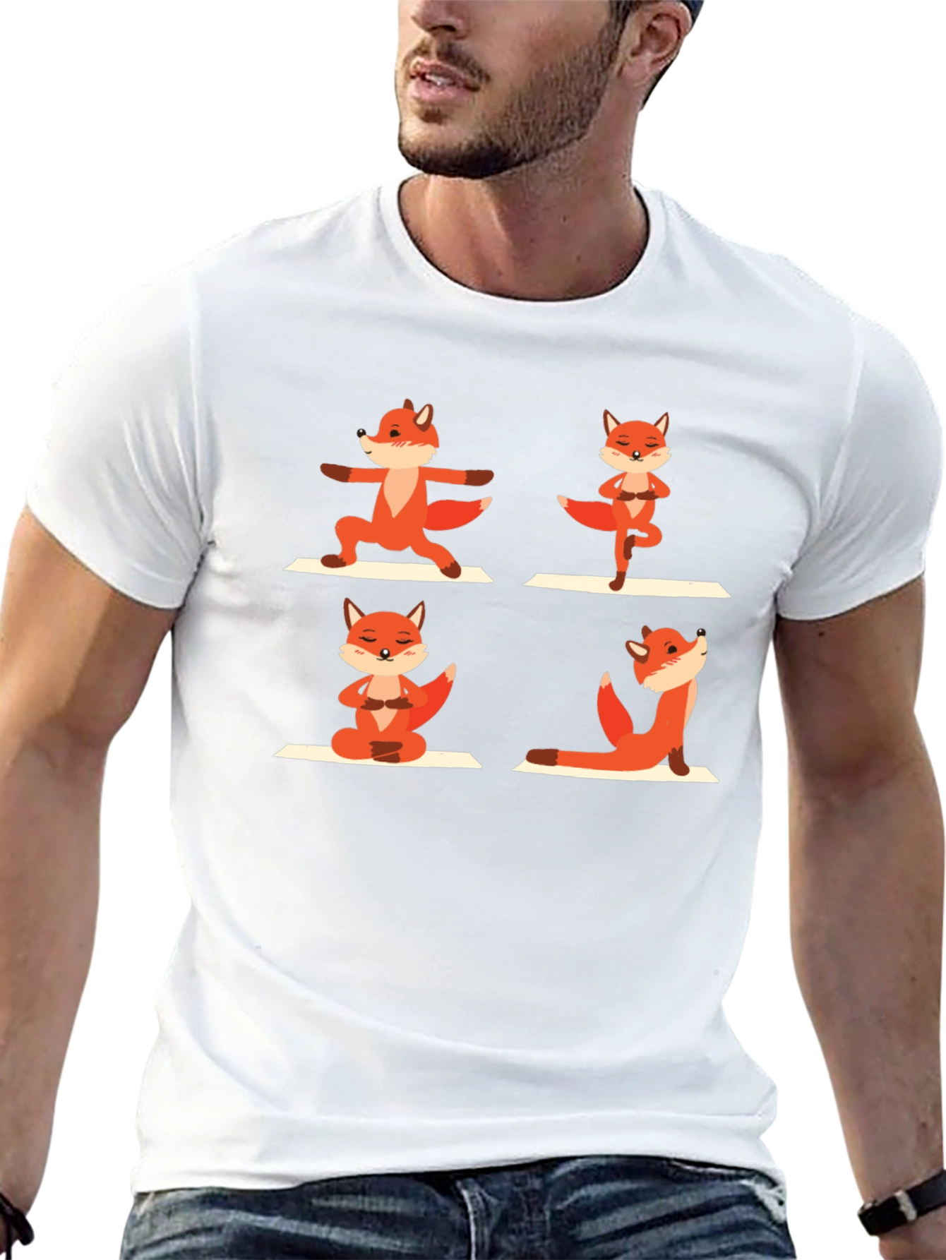 Black Yoga Fox Graphic Tee view 13
