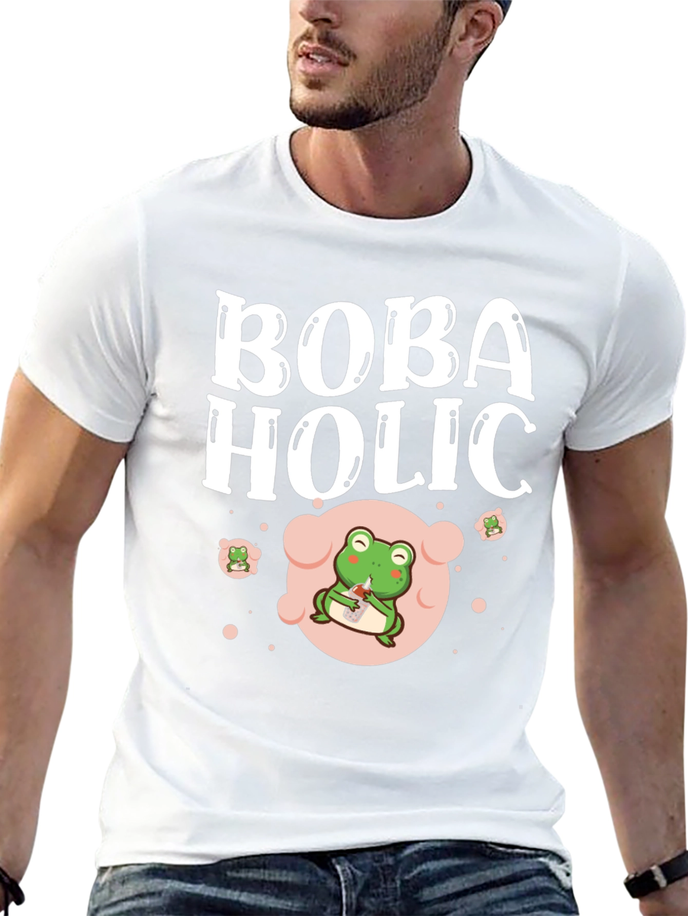Black Boba Holic Frog Graphic Tee view 13