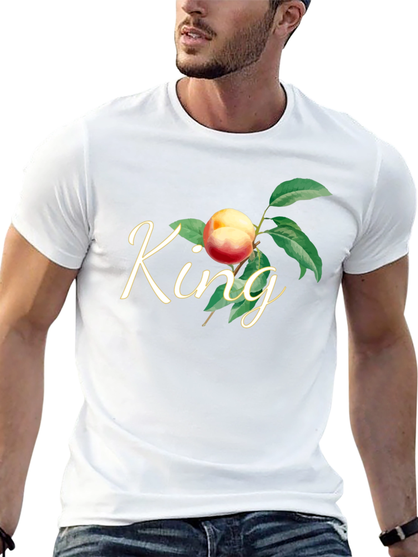 Black King Peach Graphic T-Shirt - Black view 13