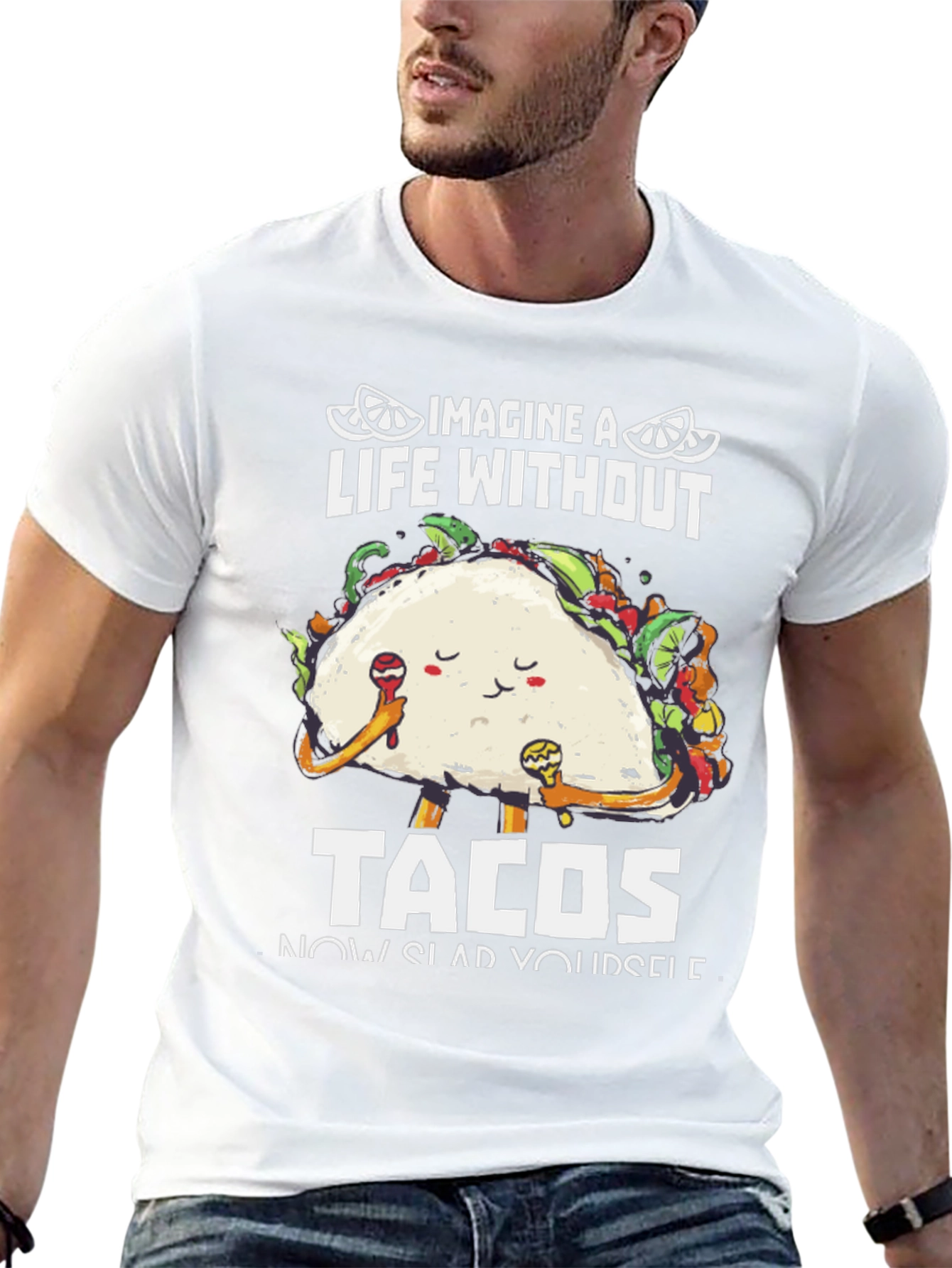 Black Imagine A Life Without Tacos T-Shirt view 13