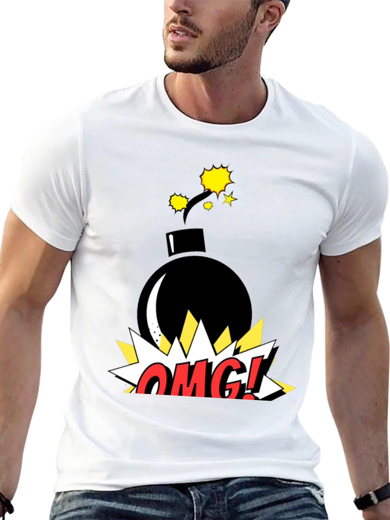 Black OMG! Graphic T-Shirt - Bomb Design view 13