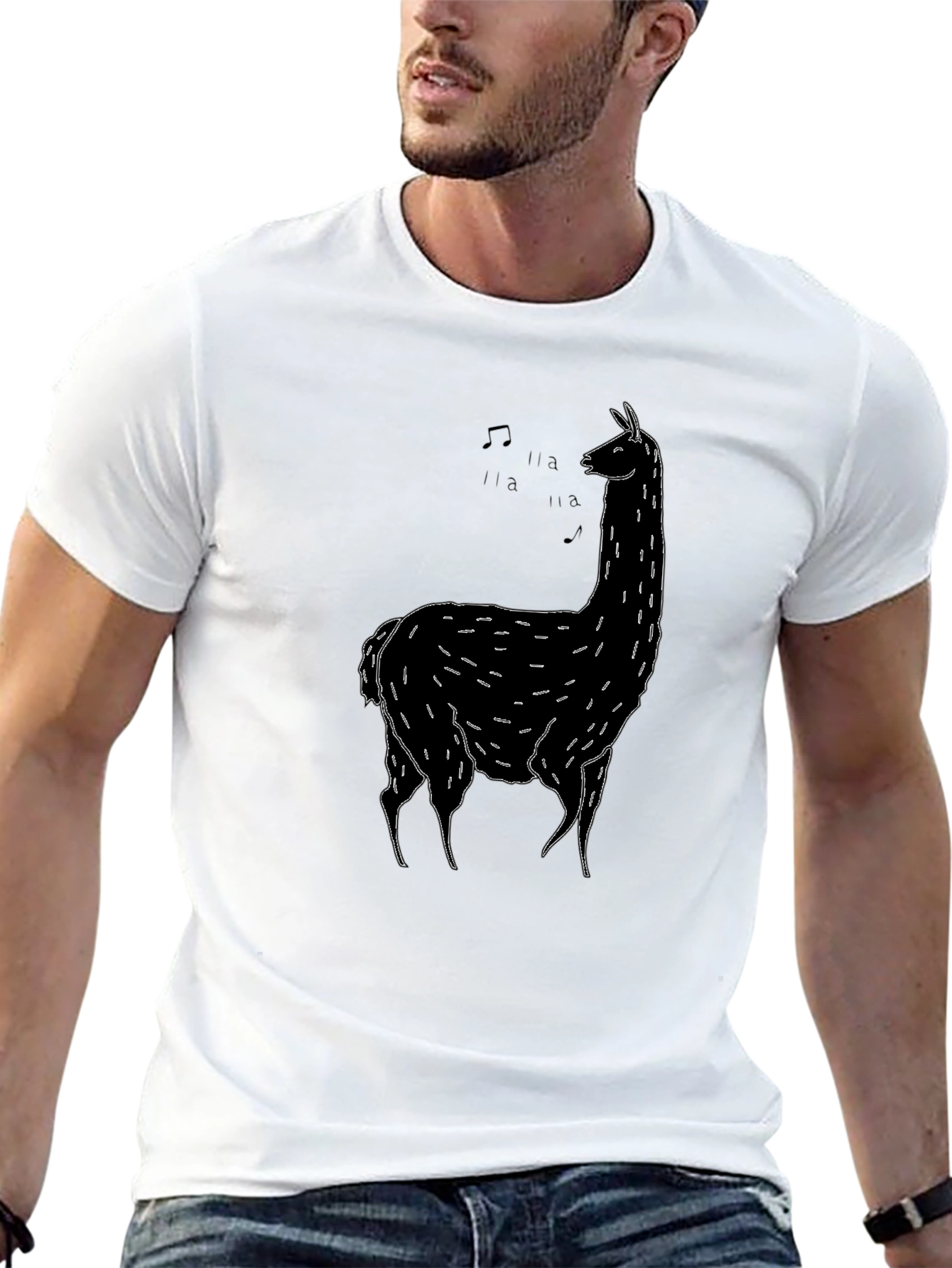 Black Llama Singing T-Shirt - Unique Graphic Tee view 13