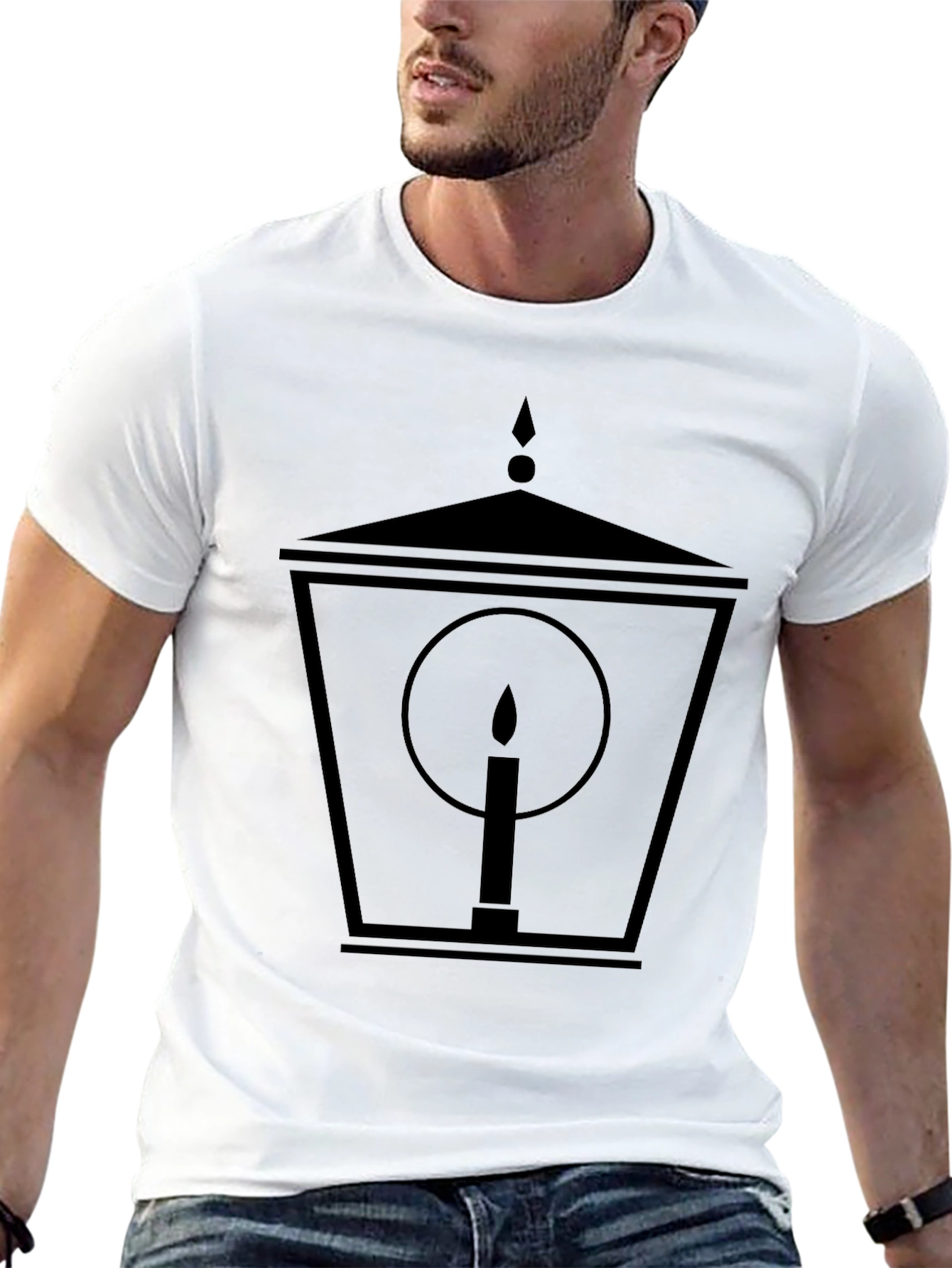 Black Lantern Candle Graphic Tee - Black view 13