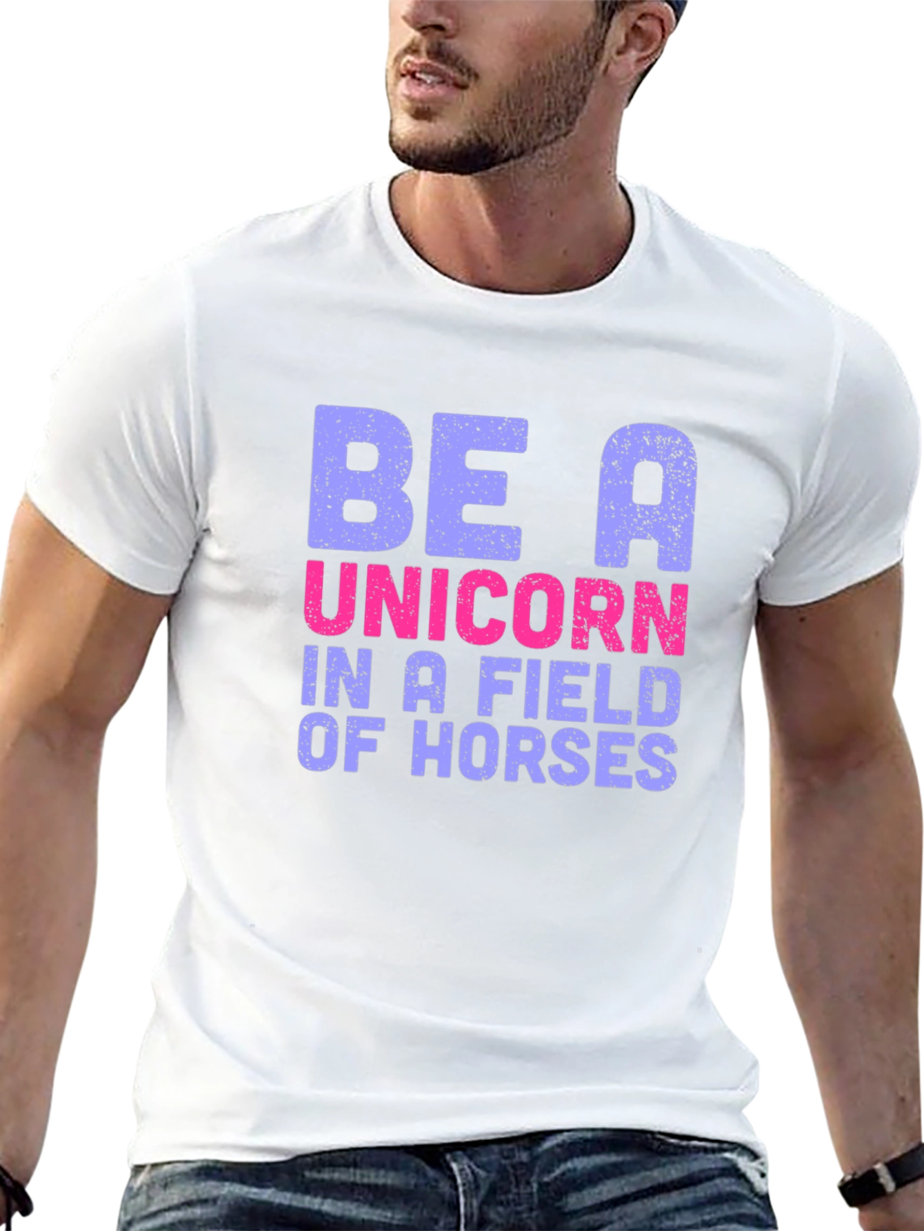 Black Be A Unicorn T-Shirt - Novelty Graphic Tee view 13