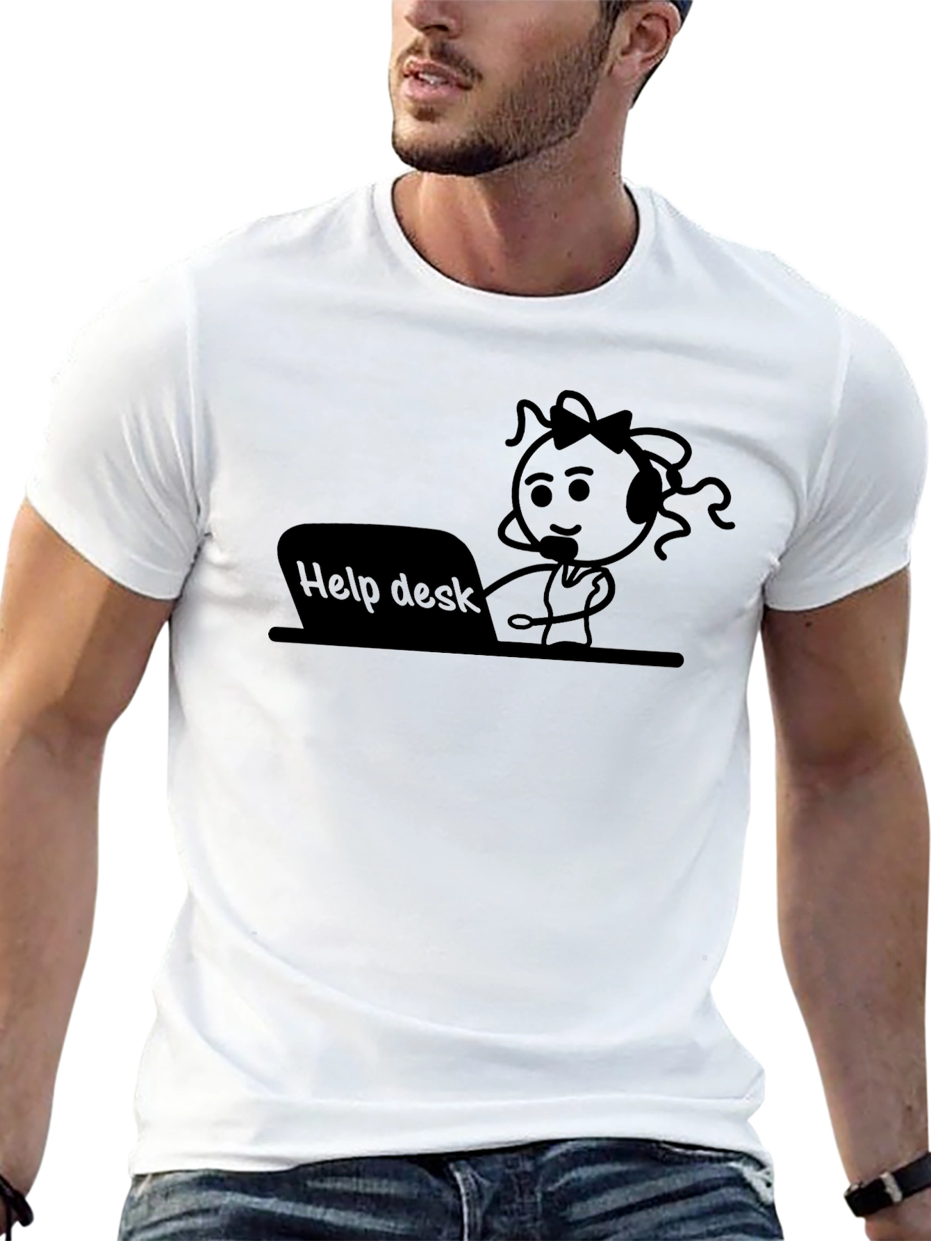 Black Help Desk Graphic Tee view 13
