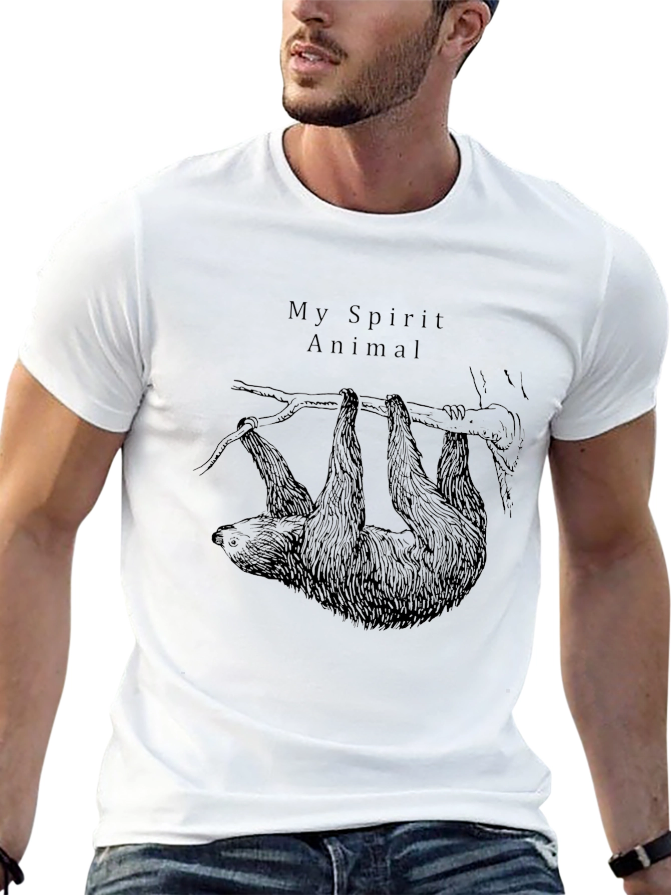 Black My Spirit Animal Sloth T-Shirt - Soft & Comfy view 13
