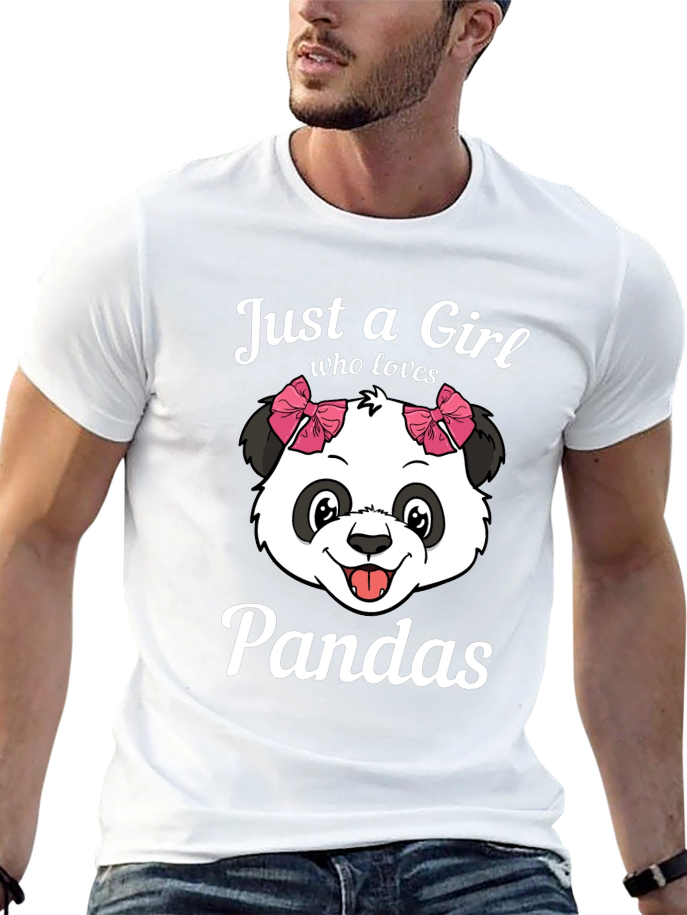 Black Just a Girl Who Loves Pandas T-Shirt view 13