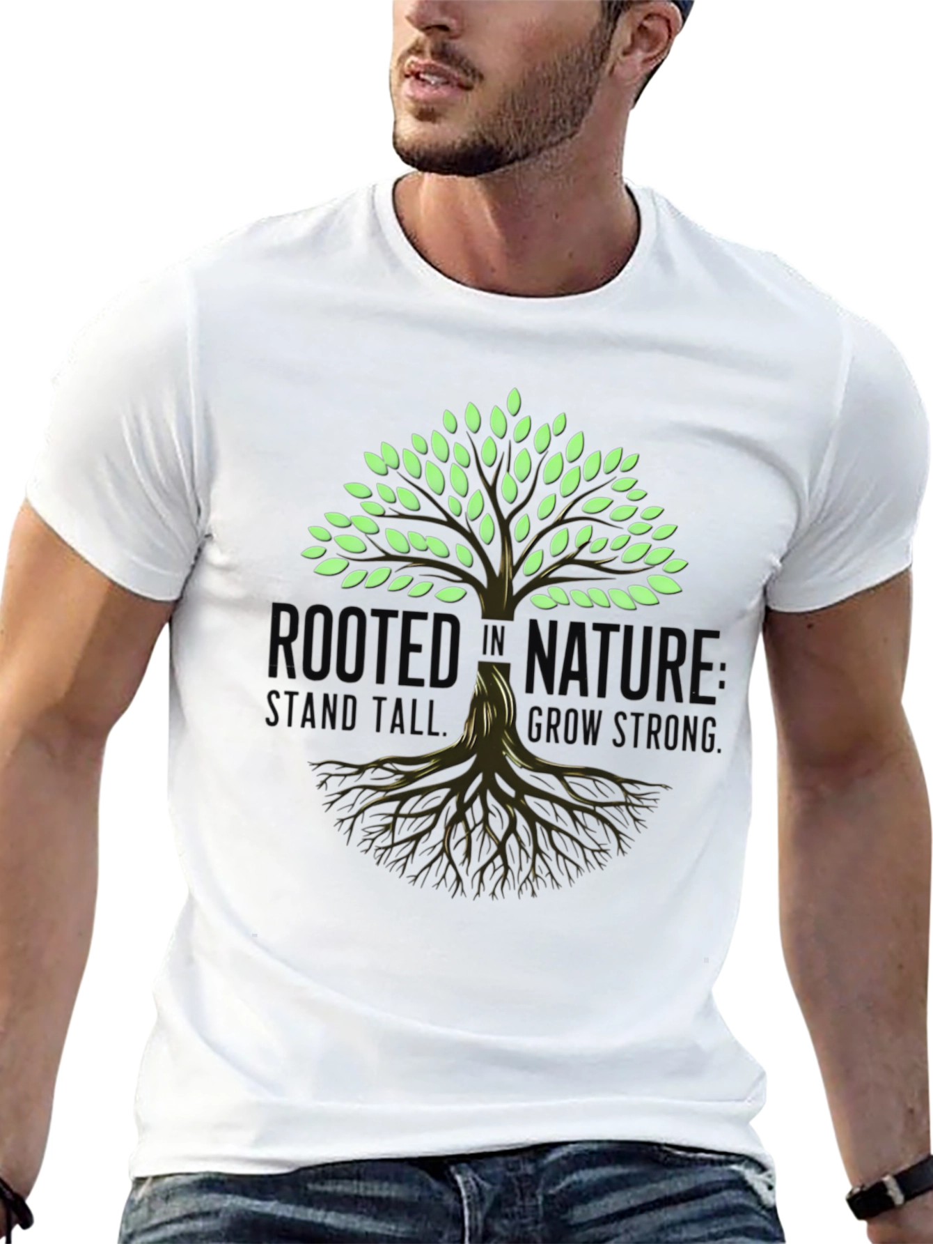 Black Rooted in Nature Graphic T-Shirt - Stay Strong view 13