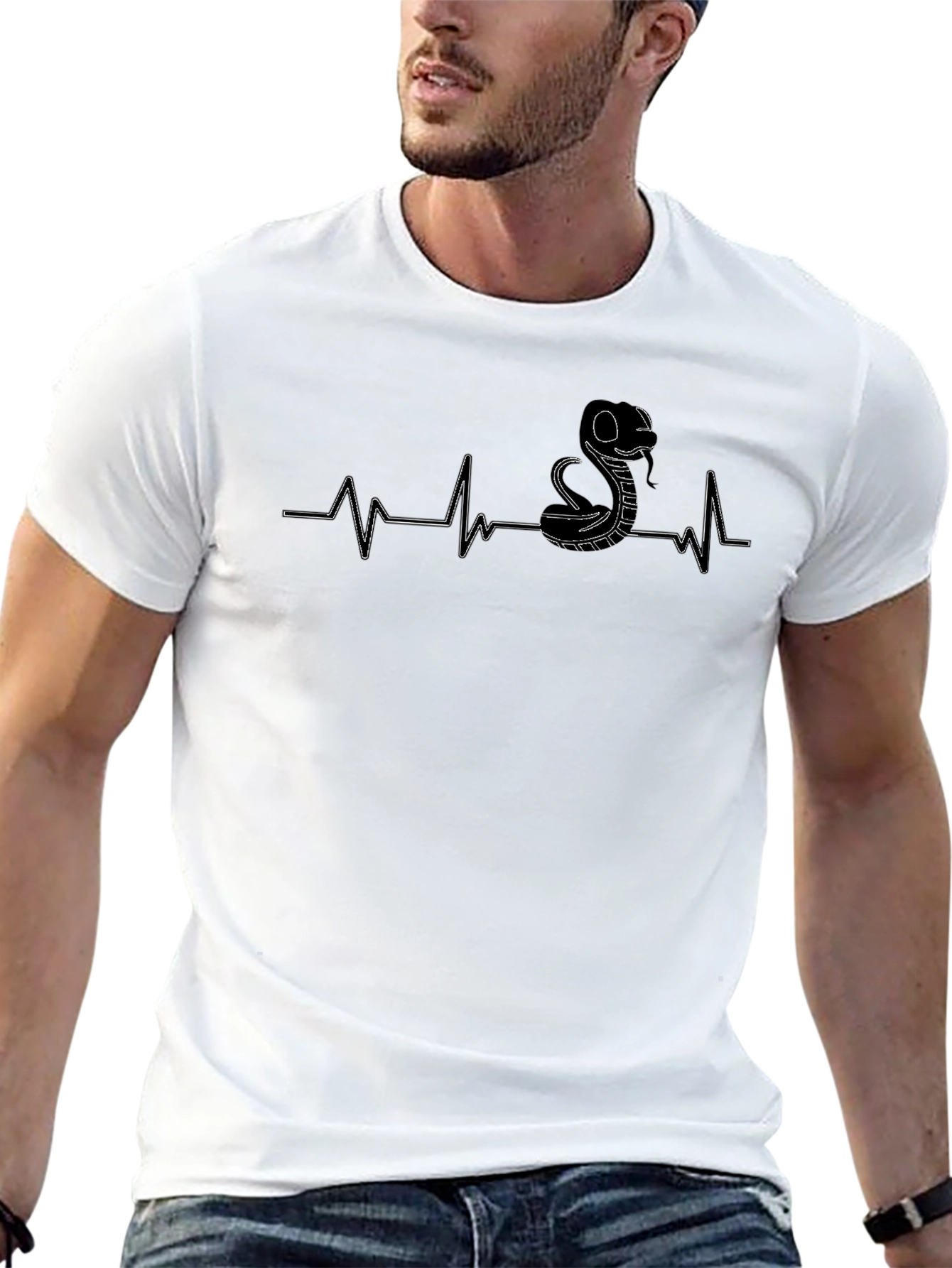 Black Snake Heartbeat T-Shirt - Cobra Pulse view 13
