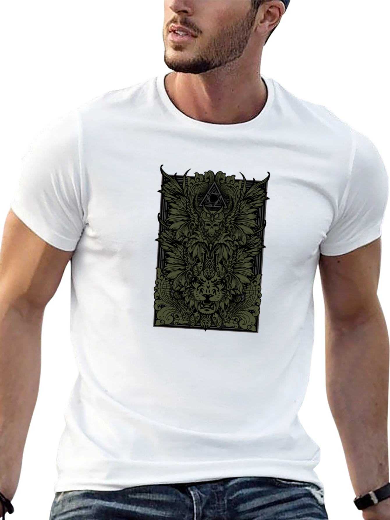 Black Unique Graphic Print Black T-Shirt view 13