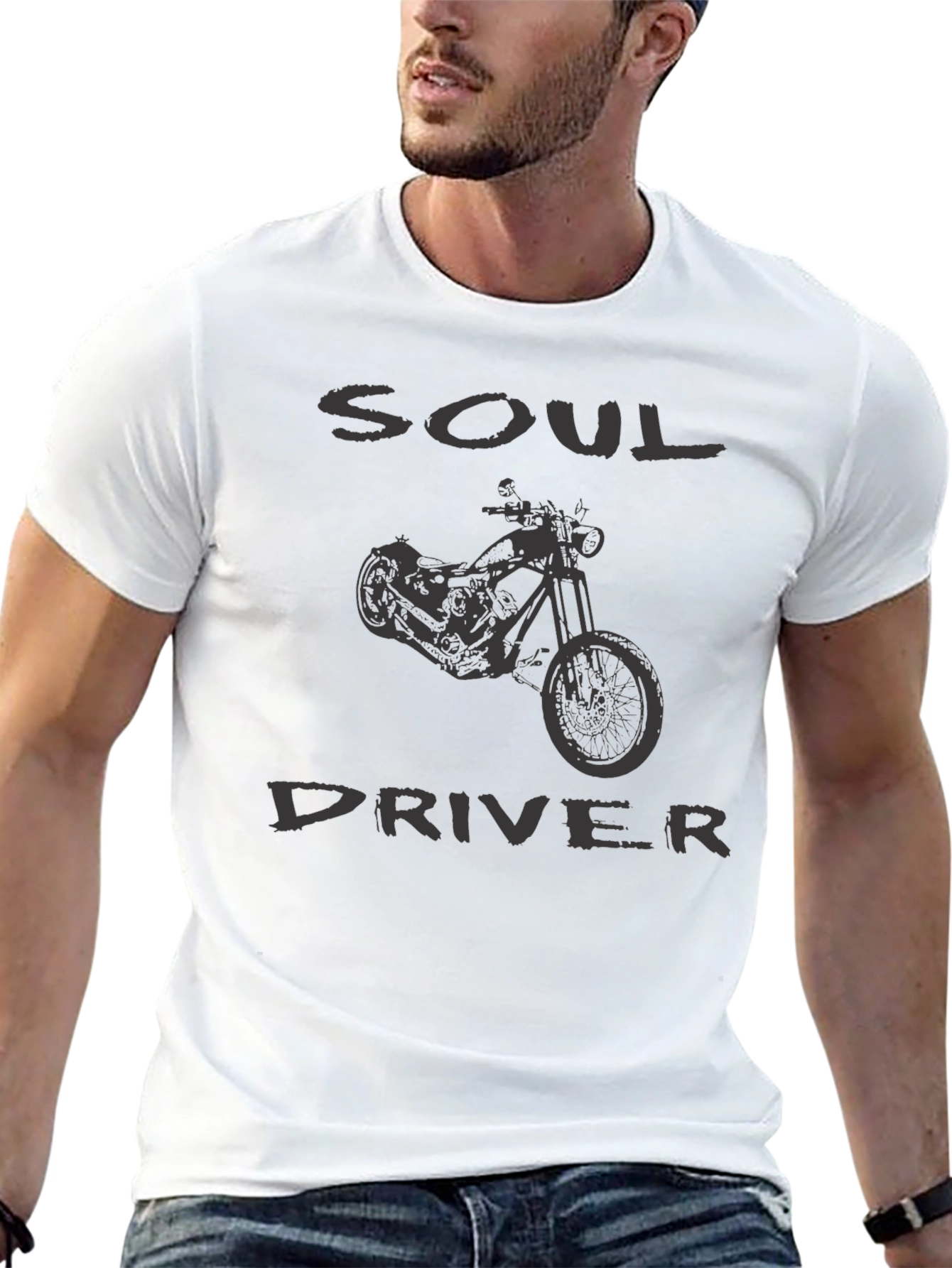 Black Soul Driver Motorcycle Graphic T-Shirt view 13