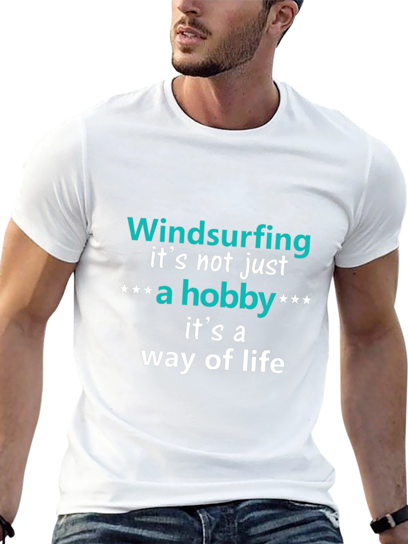 Black Windsurfing Hobby T-Shirt - Way of Life Tee view 13