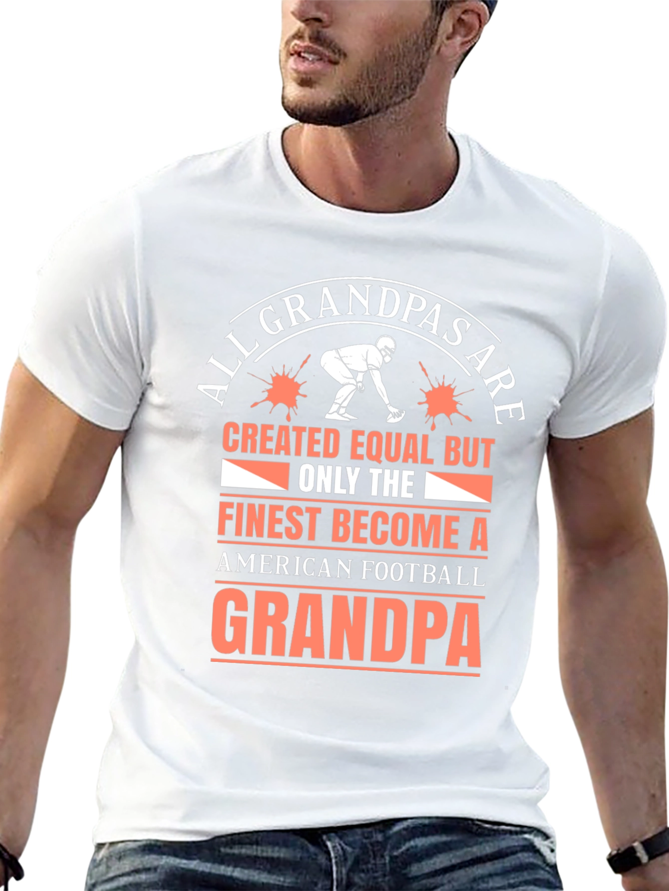 Black Football Grandpa T-Shirt - Finest Grandpas Tee view 13